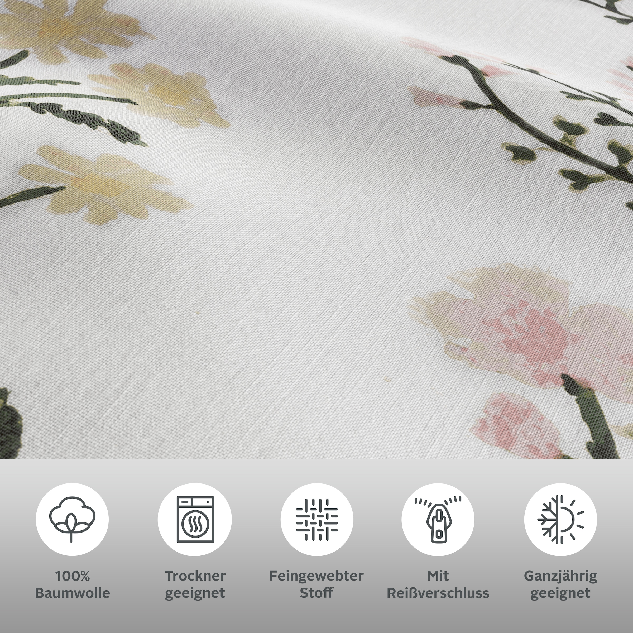 OTTO home Bettwäsche »Claara« 2 mit Blumen Design, skandinavisch, romantische Bettwäsche