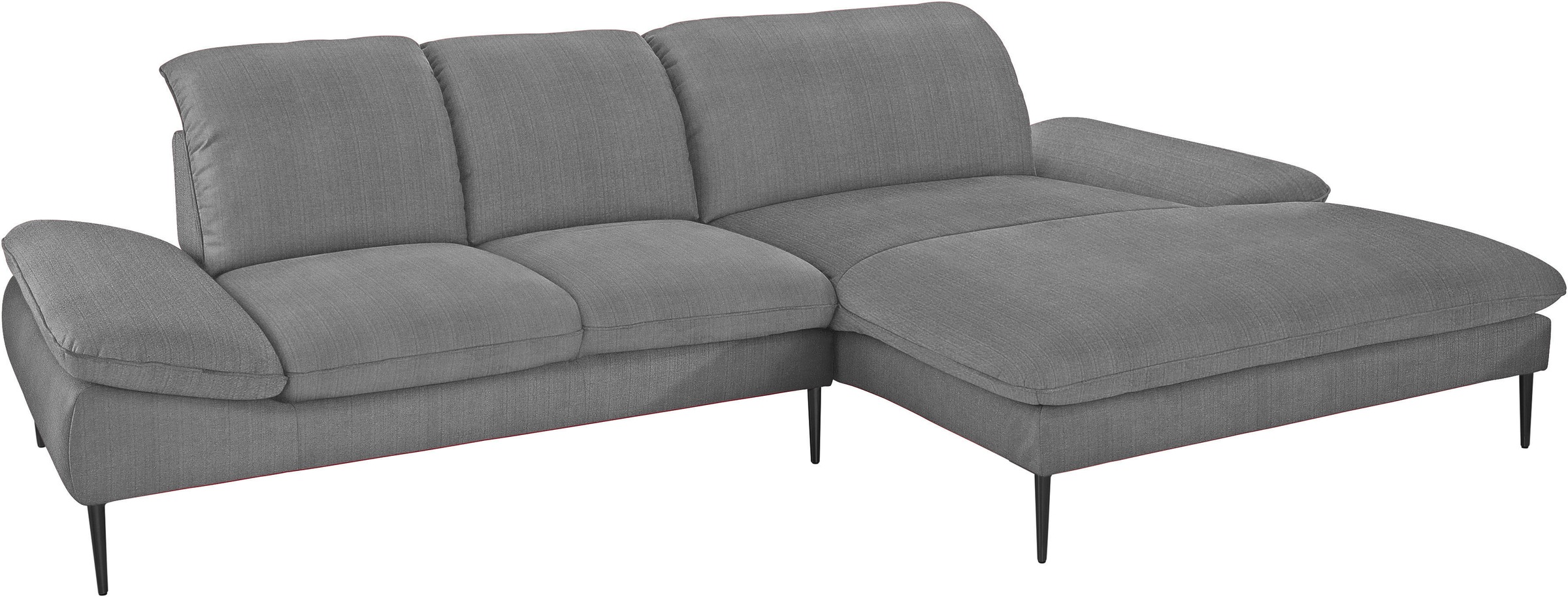 W.SCHILLIG Ecksofa »enjoy&MORE, Designsofa, elegant und bequem, L-Form«, Sitztiefenverstellung, Füße schwarz pulverbeschichtet, Breite 310 cm