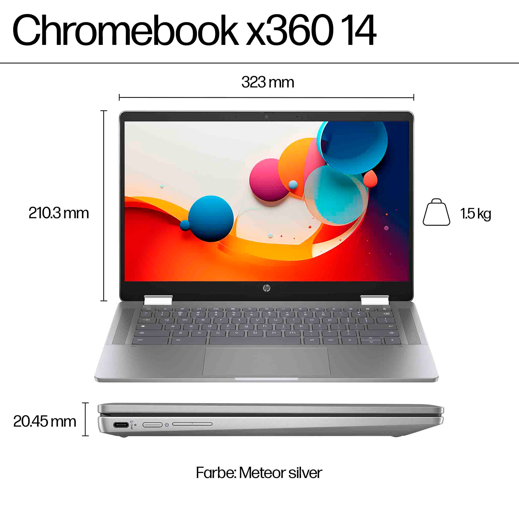 HP Chromebook »14b-cd0011ng« 35,6 cm / 14 ″ Intel UHD Graphics 128 GB SSD