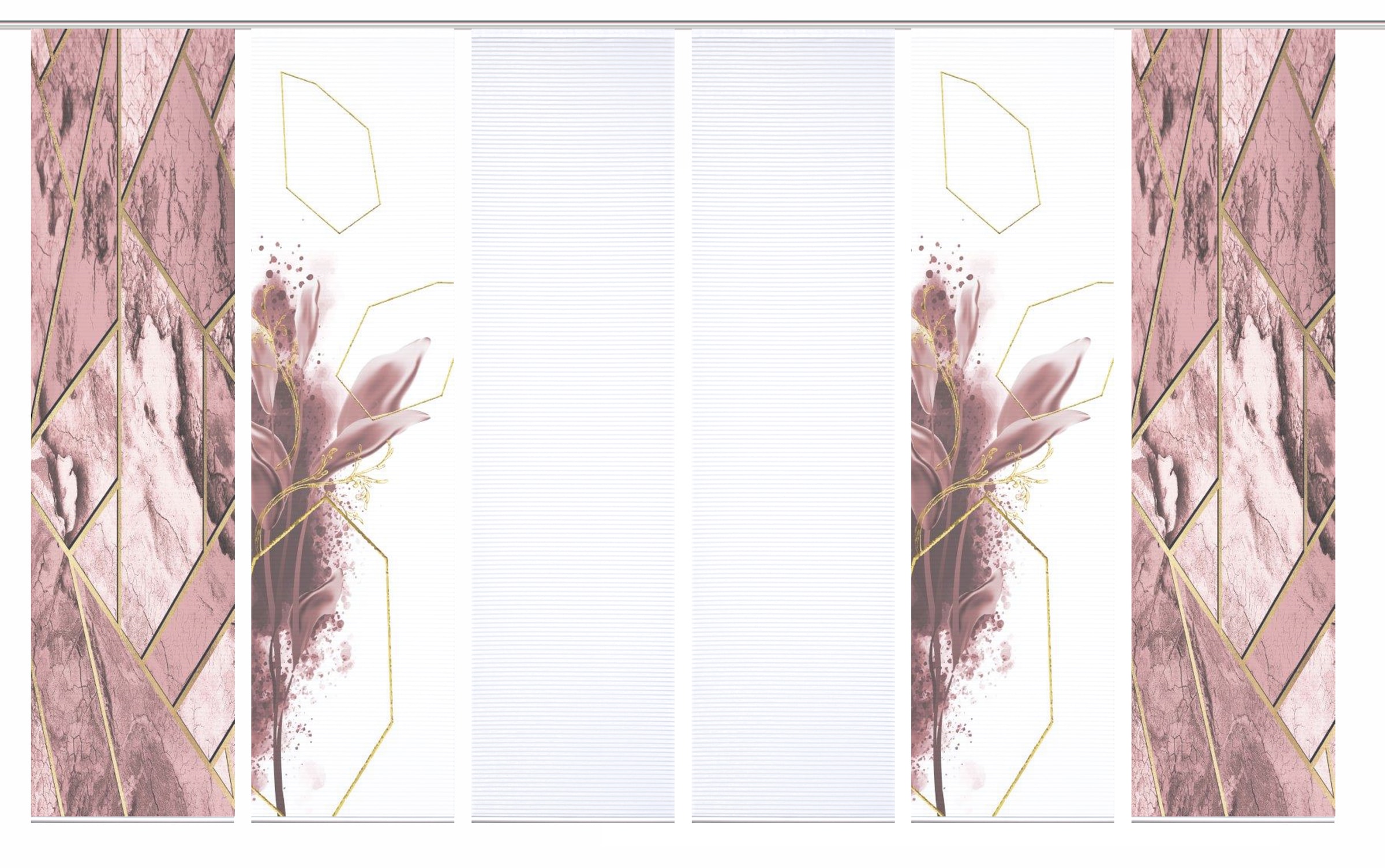 HOME in green Schiebegardine »SIGNUM« Paneelwagen 6 Stk. tlg. SET DIGITALDRUCK,BAMBUSOPTIK RECYCELT