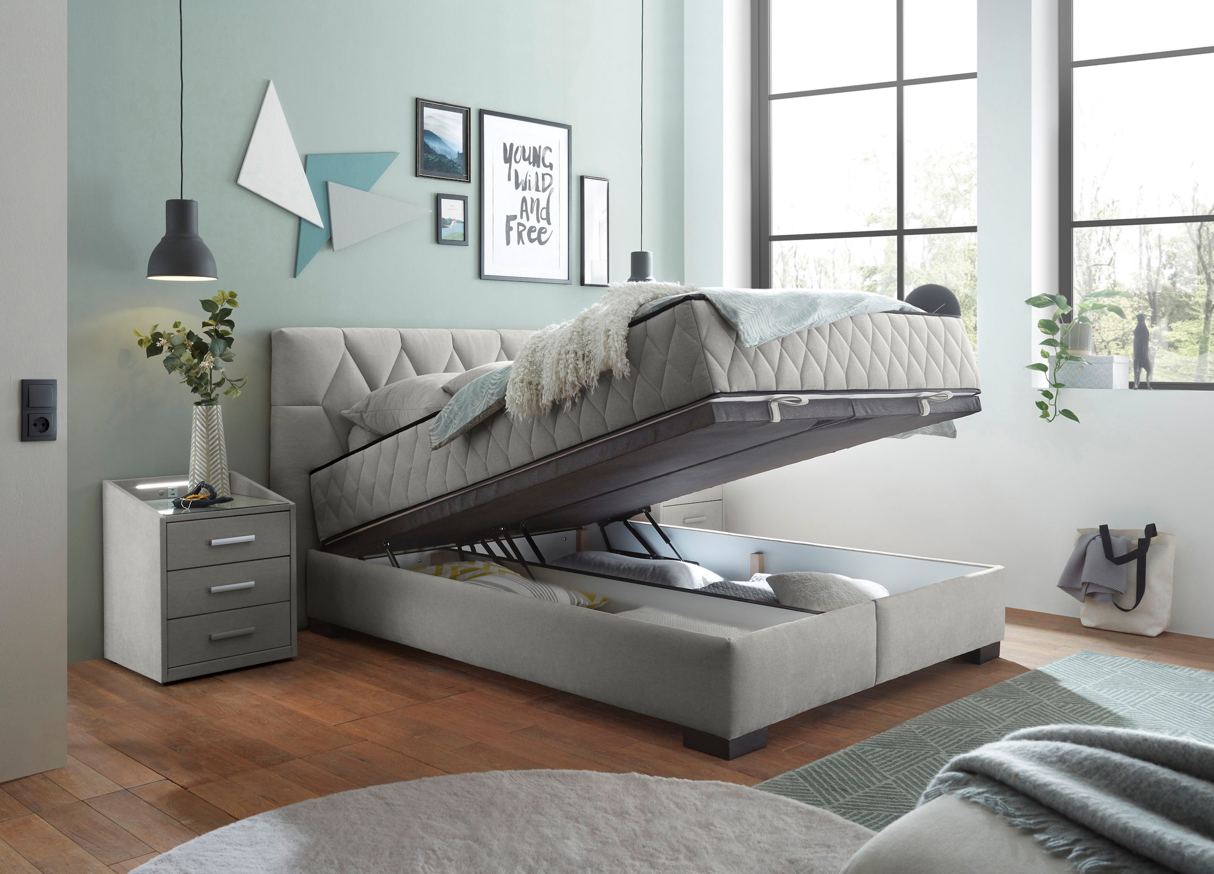 ED EXCITING DESIGN Boxbett »Nagol«, mit Bettkasten, mit Wendematratze, erhältlich in verschiedenen Breiten
