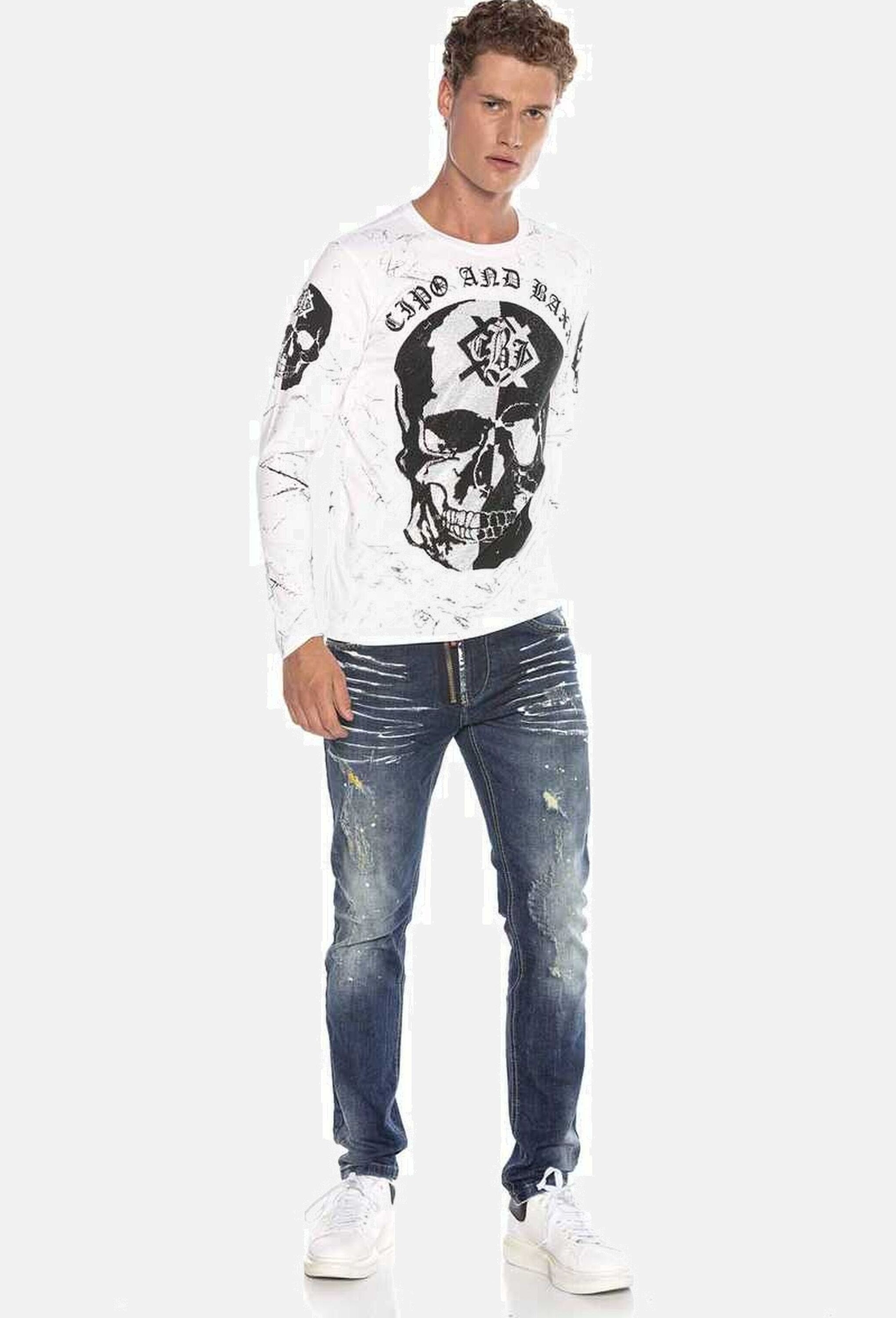 Cipo & Baxx 5-Pocket-Jeans »Cipo & Baxx Jeans« mit trendigen Used-Elementen, CD658