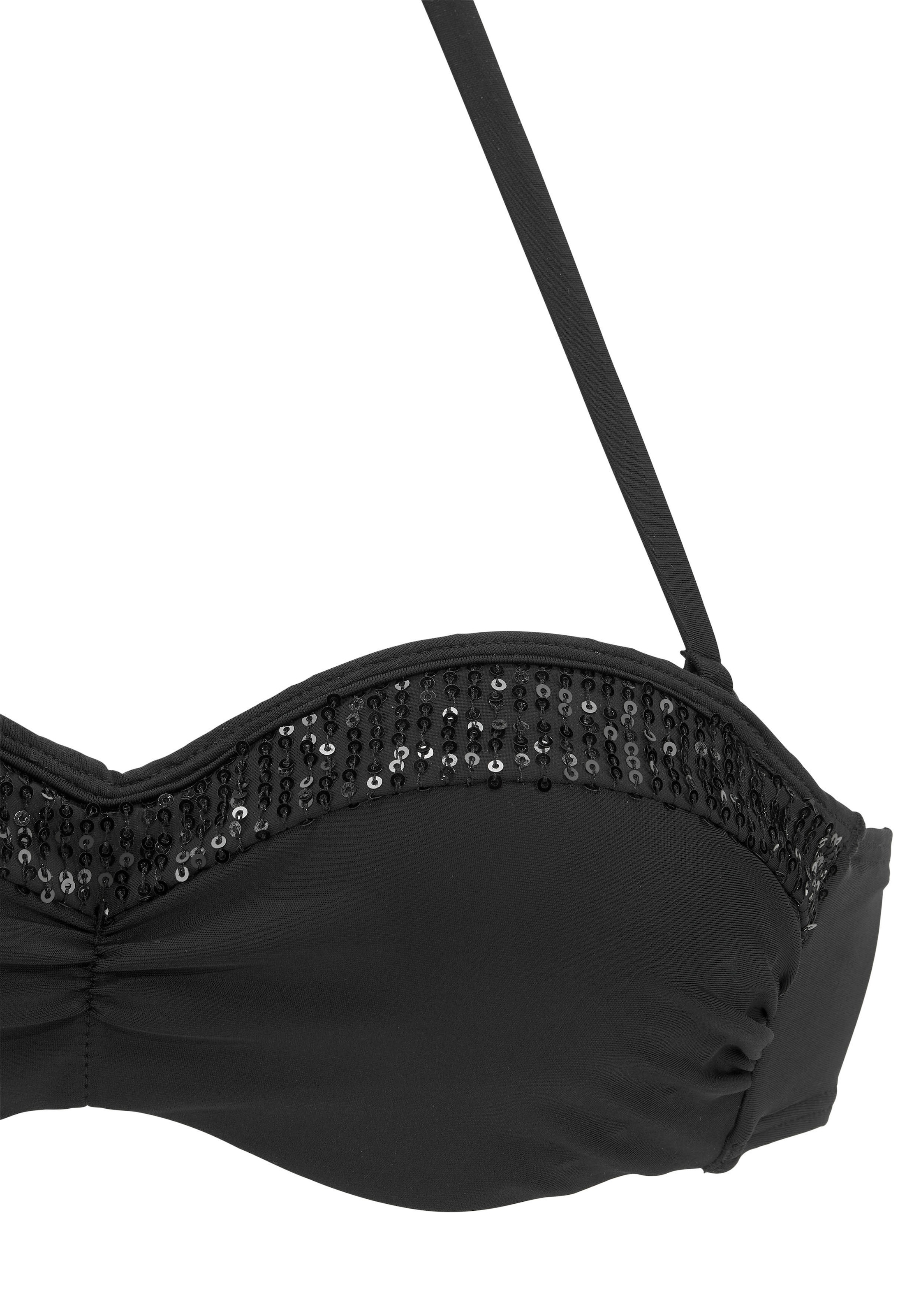 Bruno Banani Bügel-Bandeau-Bikini, mit Pailletten