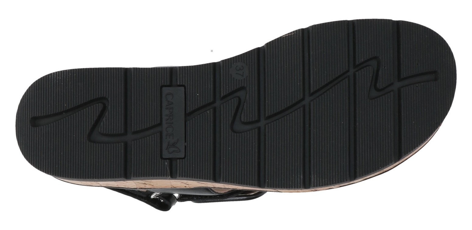 Caprice Keilsandalette, Riemchensandale, Sommerschuh, Klettverschluss unter der Zierschnalle