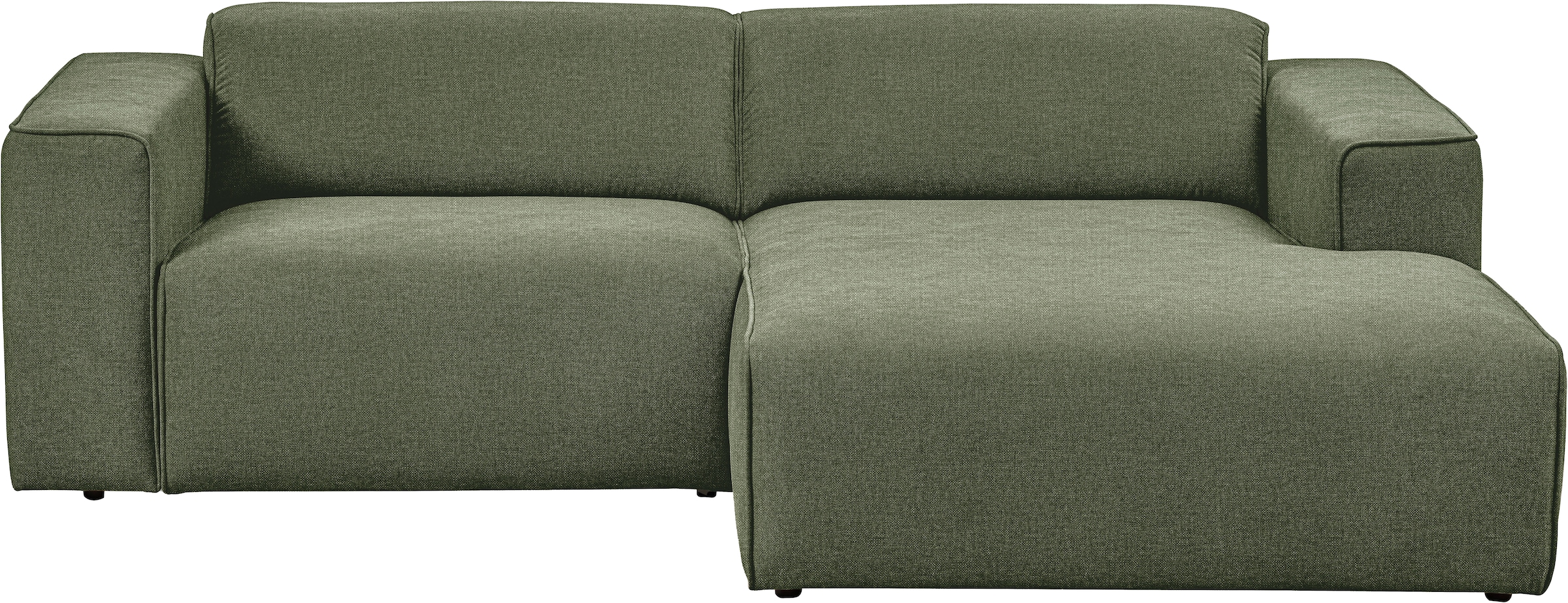 andas Ecksofa »Noord mit Kedernaht, Breite 234 cm«, Cord, Struktur, Webstoff, mit Wellenunterfederung, Massivholzrahmen