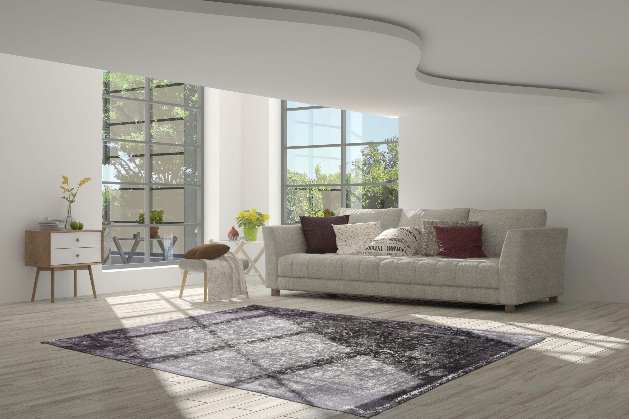 calo-deluxe Teppich »Layata 8035«, rechteckig, 9 mm Höhe, Kurzflor, Wohnzimmer