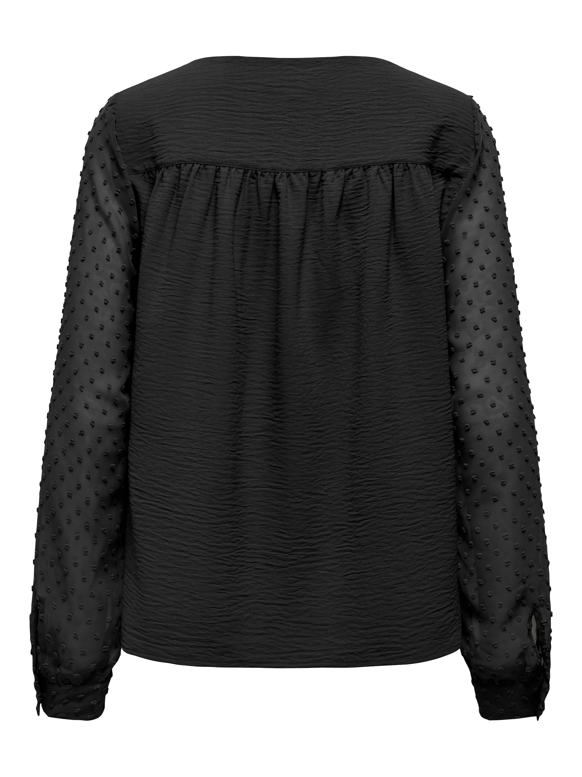 ONLY Langarmbluse »ONLRHODES METTE L/S DOBBY VNECK TOP WVN« Kunstfaser, regular fit, V-Ausschnitt