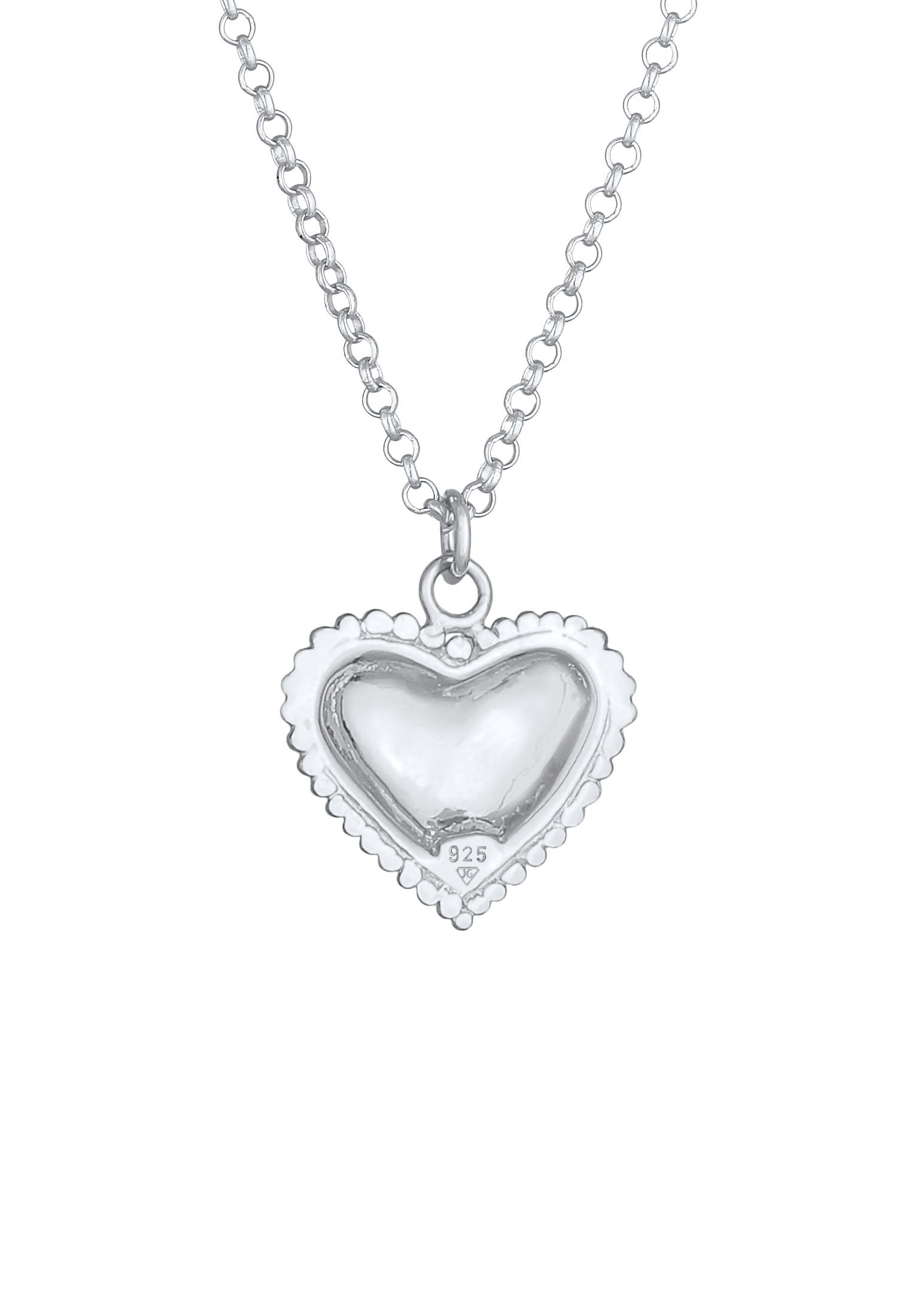 Elli Kette mit Anhänger »Halskette Elli Halskette Edelweiss Herz Dirndl Look 925 Silber«