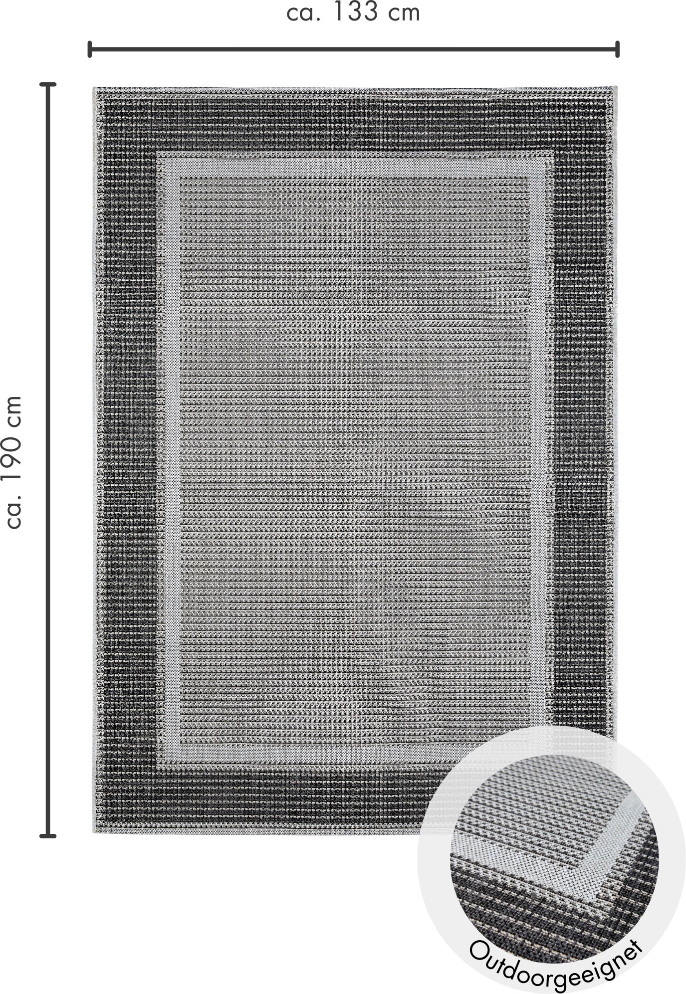 Andiamo Teppich »ARIZONA 2« rechteckig 5 mm Höhe Flachgewebe, mit Bordüre, In- und Outdoor geeignet, Wohnzimmer