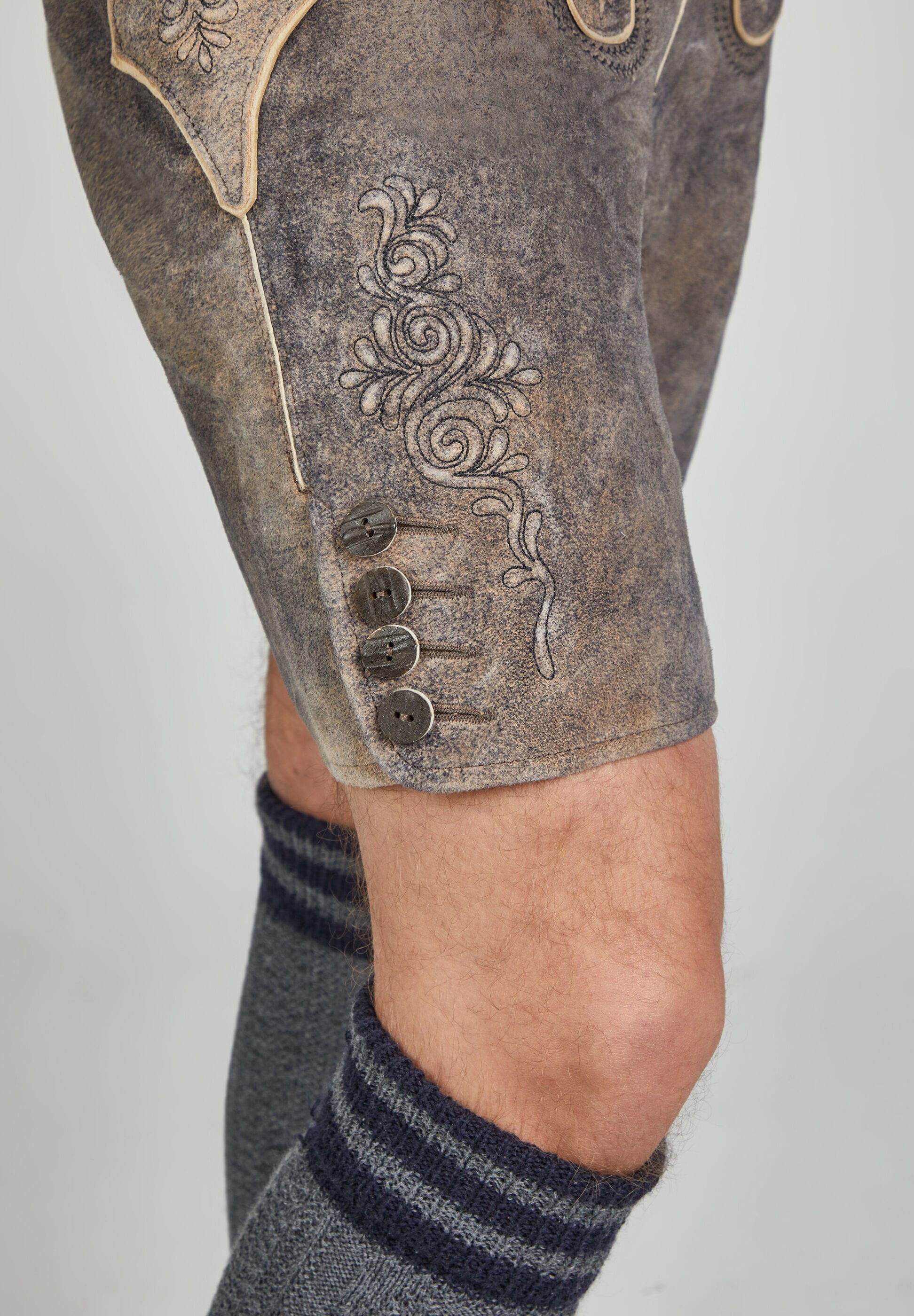 Spieth & Wensky Lederhose »Heribert«  45 cm, Knöpfe am Beinabschluss