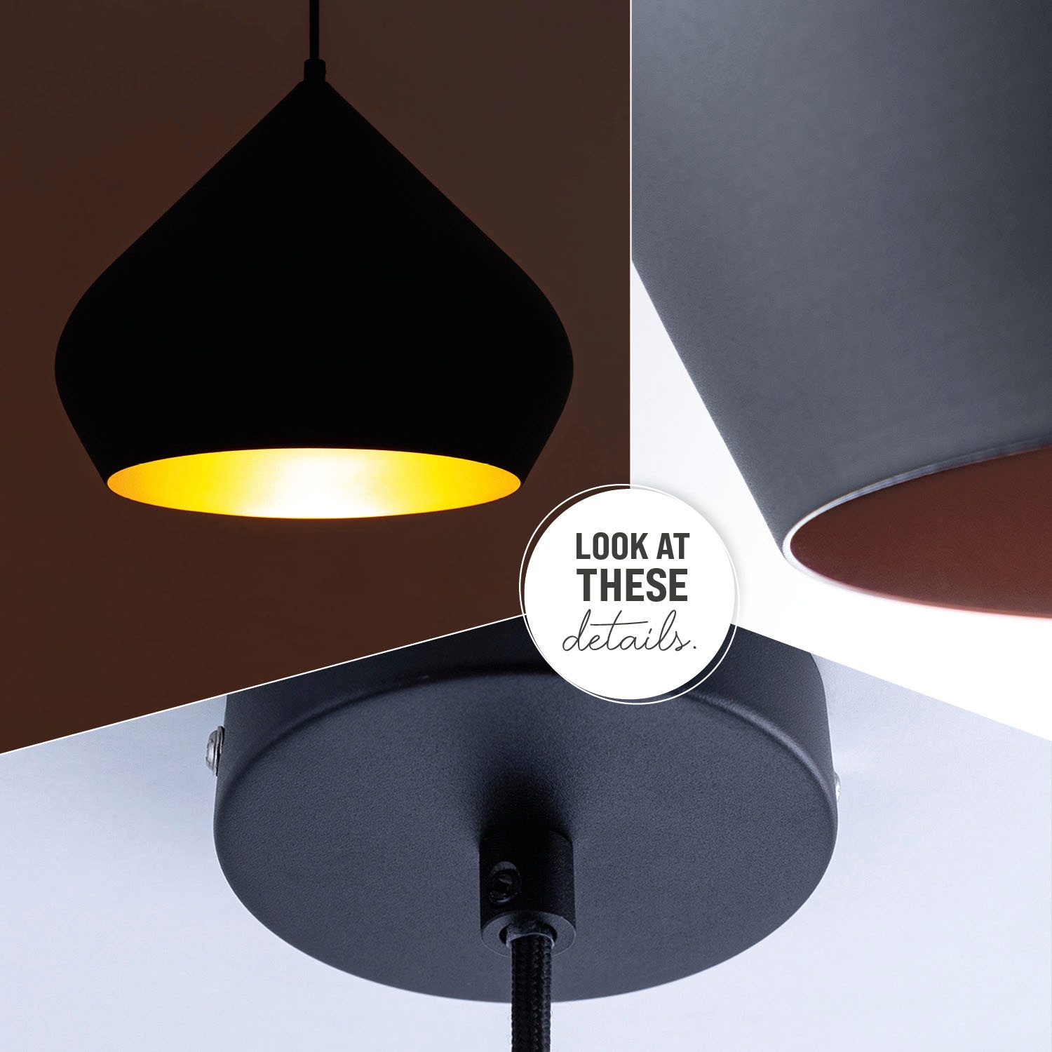 Paco Home Pendelleuchte »Alex«, 1 flammig, Leuchtmittel E27 | ohne Leuchtmittel, Küchenlampe Hängelampe Esszimmer Esstischlampe Industrial Ø 38cm