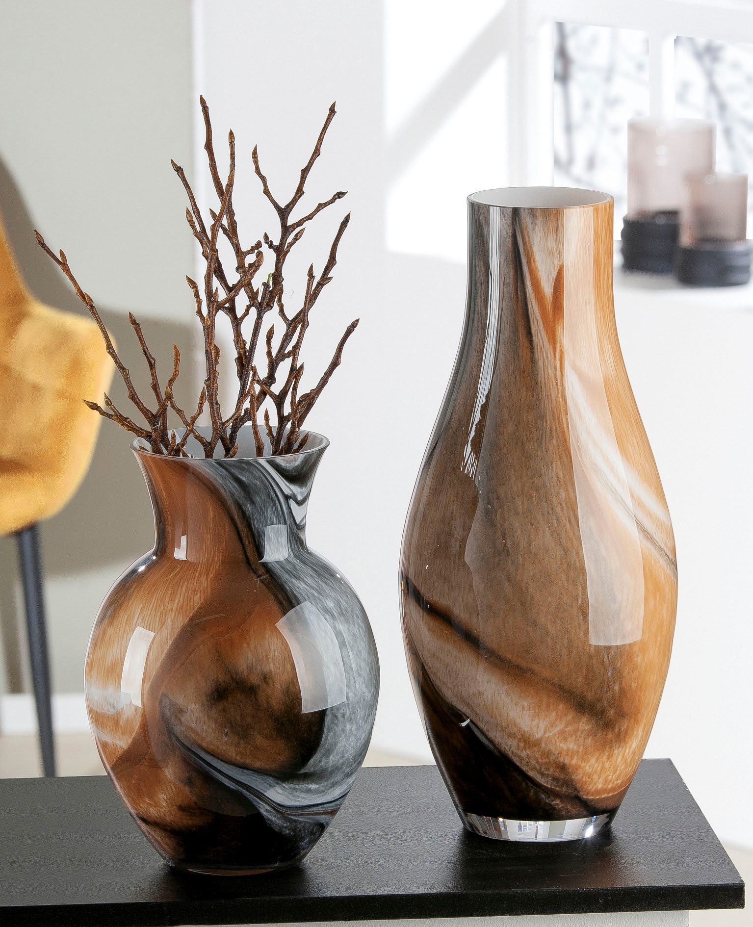 GILDE Tischvase »Draga, Höhe ca. 26 cm«, (1 St.), dekorative Vase aus Glas,  Blumenvase auf Rechnung kaufen