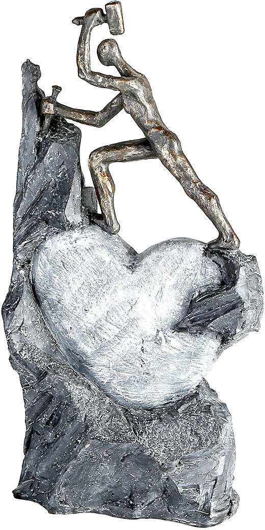 Raten cm, auf »Skulptur Wohnzimmer Dekofigur Motiv by mit Casablanca Gilde Höhe Herz, bestellen 37 Heart, Spruchanhänger, bronzefarben/grau«, Dekoobjekt,