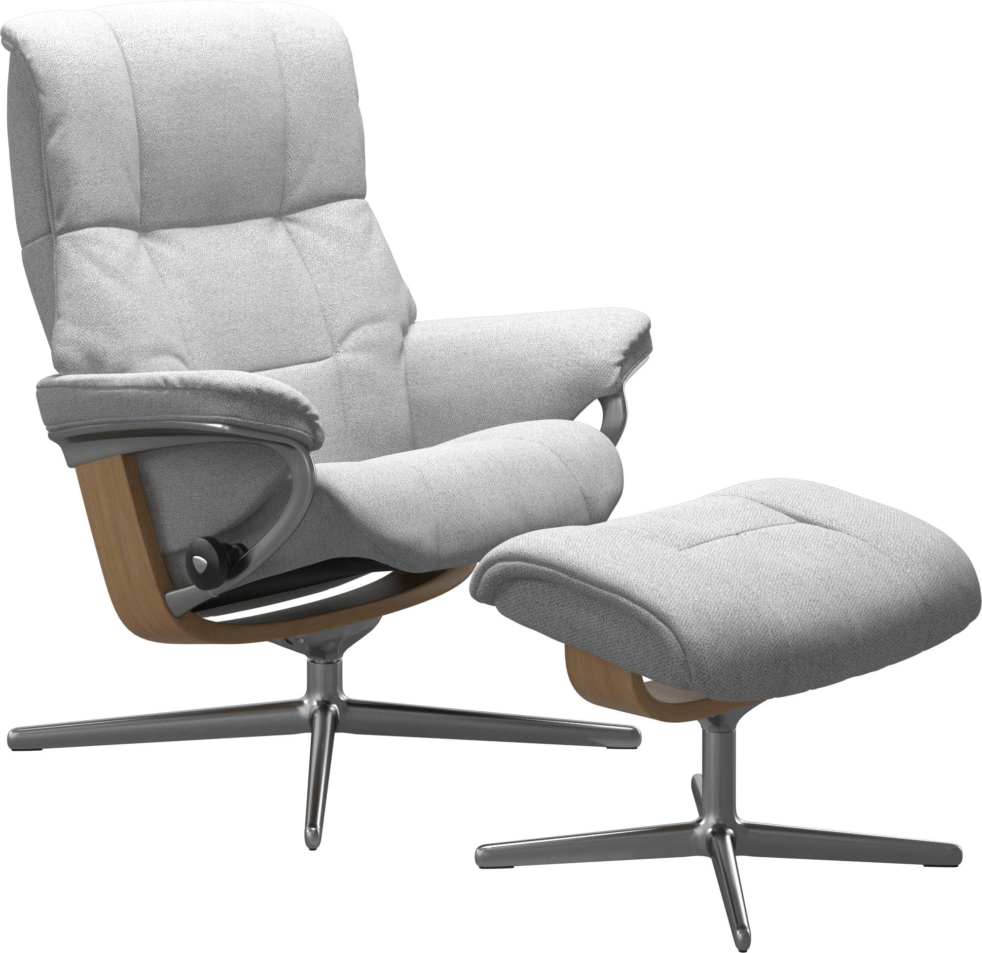 Stressless® Relaxsessel »Mayfair«, (Set, Relaxsessel mit Hocker), mit Hocker, mit Cross Base, Größe S, M & L, Holzakzent Eiche