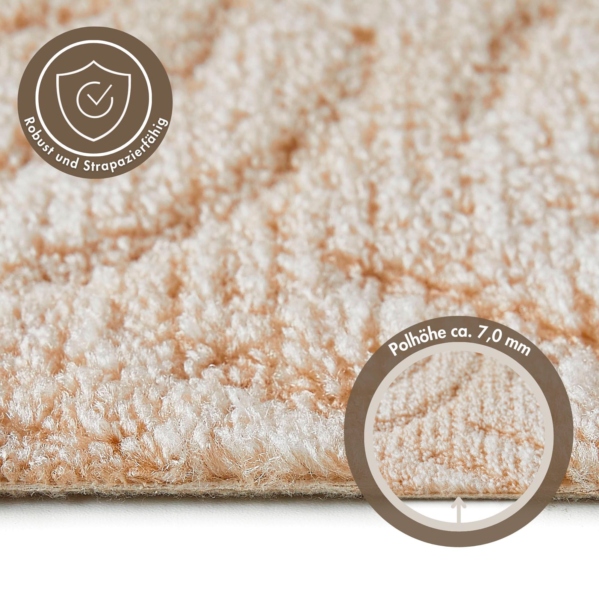 Andiamo Teppichboden »Emmy, Strukturschlinge, Made in Belgium«, rechteckig, 9 mm Höhe, gemustert, Breite 400 cm, Hoch-Tief Effekt, pflegeleicht, Wohnzimmer