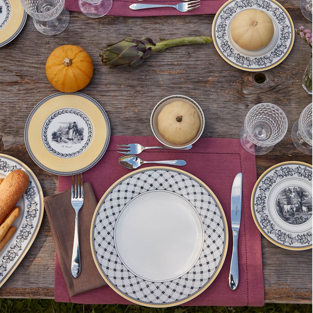 Villeroy & Boch Brotteller »Brotteller Audun Chasse ø 16 cm weiß-grau-gelb«