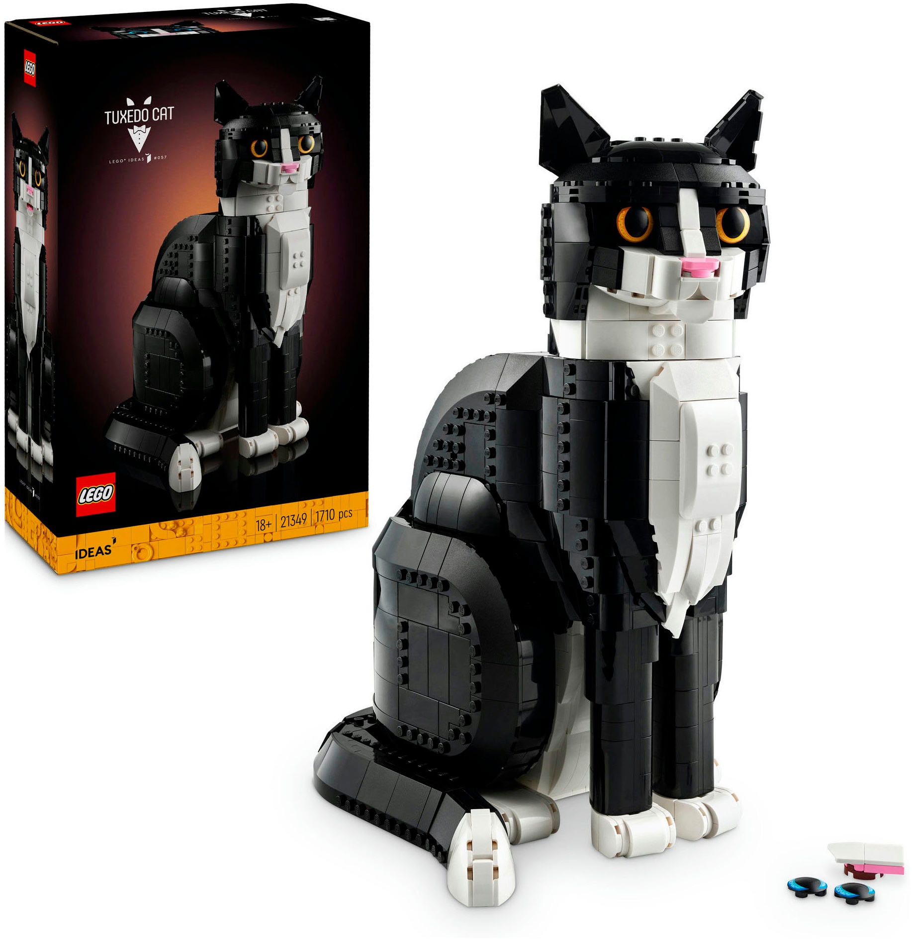 Konstruktionsspielsteine »Schwarz-weiße Katze (21349), LEGO Ideas«, (1710 St.), Made...