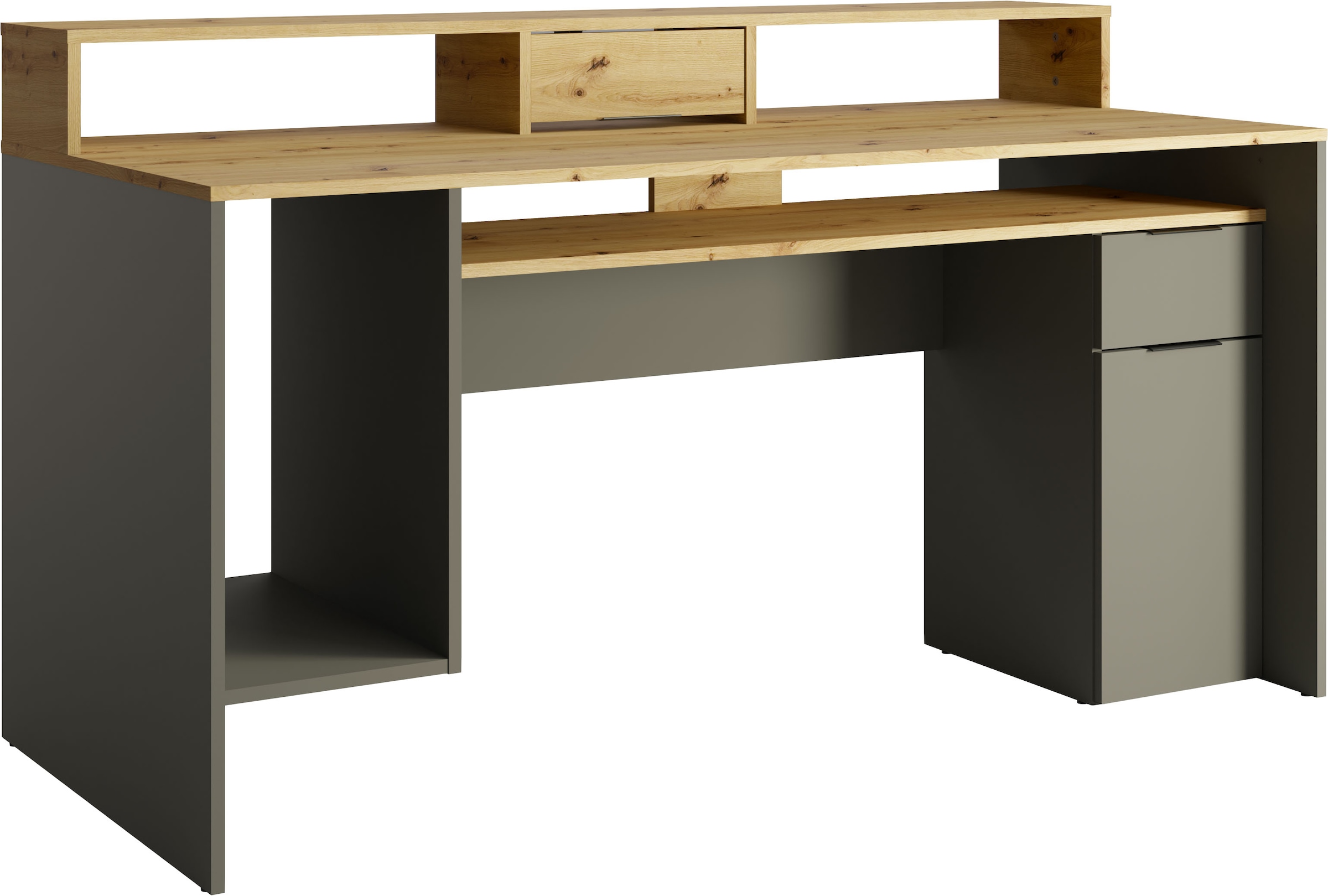 INOSIGN Schreibtisch »Peoria«, Gamingtisch mit Schublade und Monitoraufsatz, Breiten 160 x 70 cm