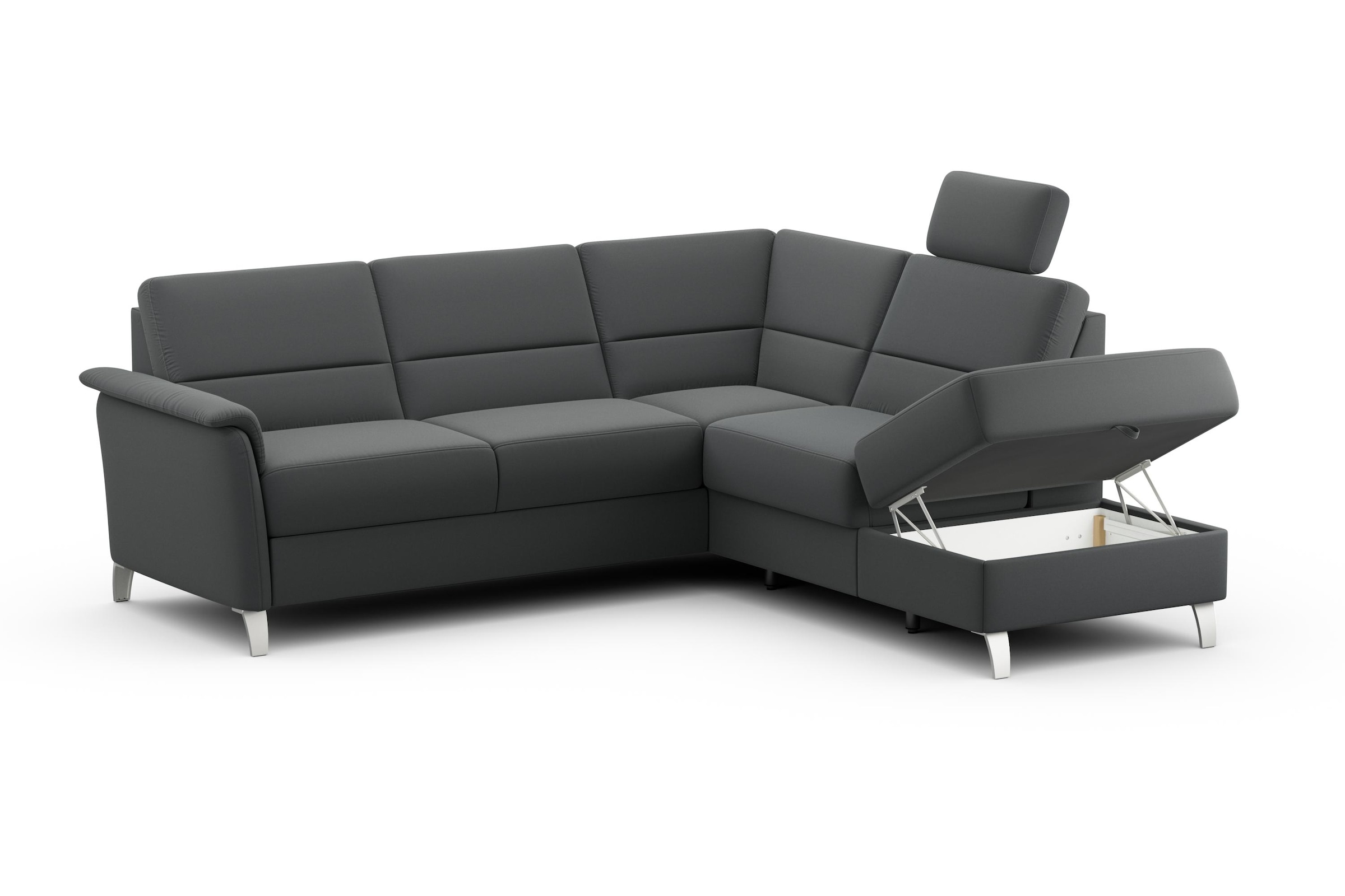 sit&more Ecksofa »Palmera L-Form«, Federkern, wahlweise mit Bettfunktion und mit/ohne Stauraum