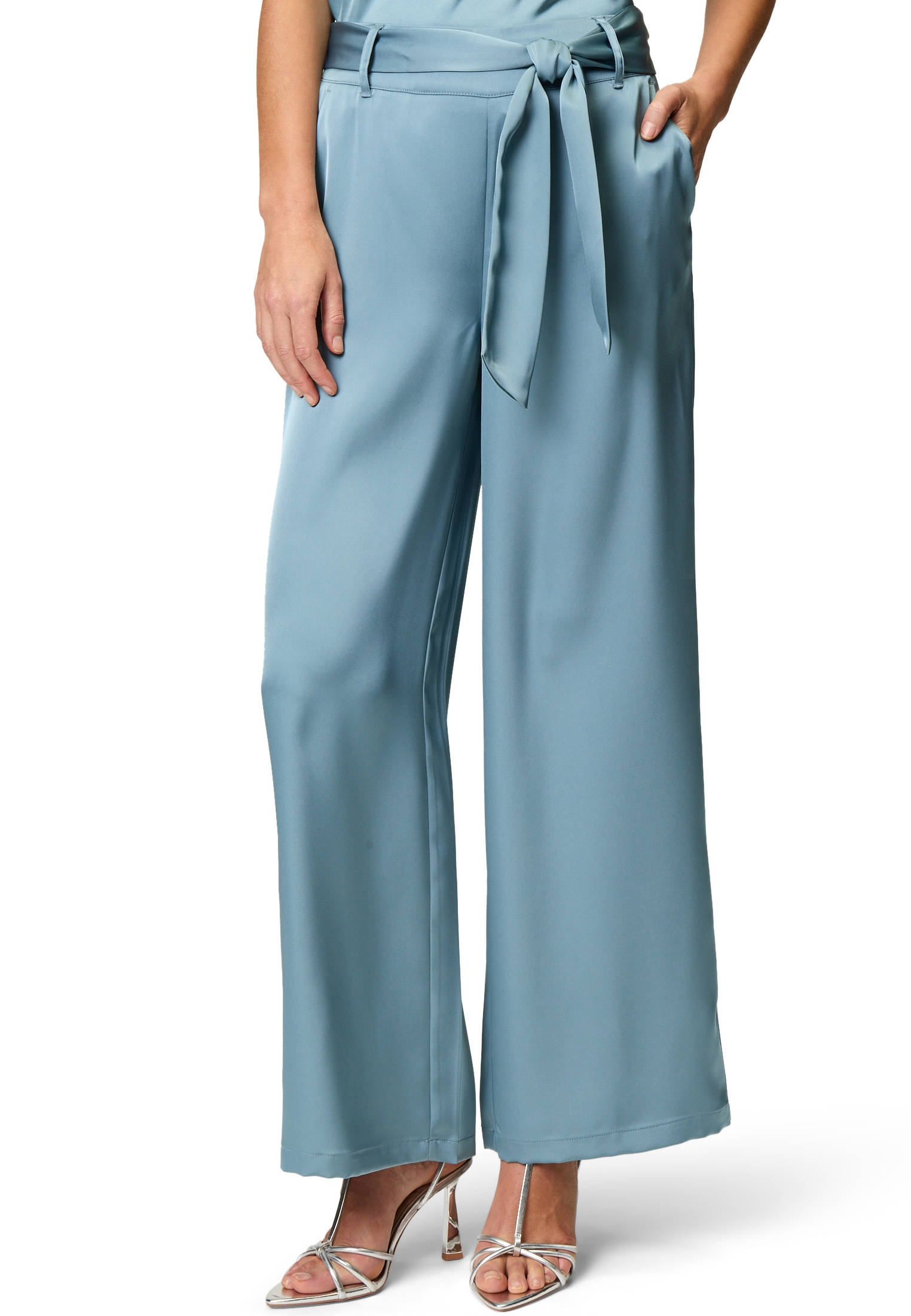 Zero Stoffhose »Satin-Hose mit Bindegürtel 30 Inch«