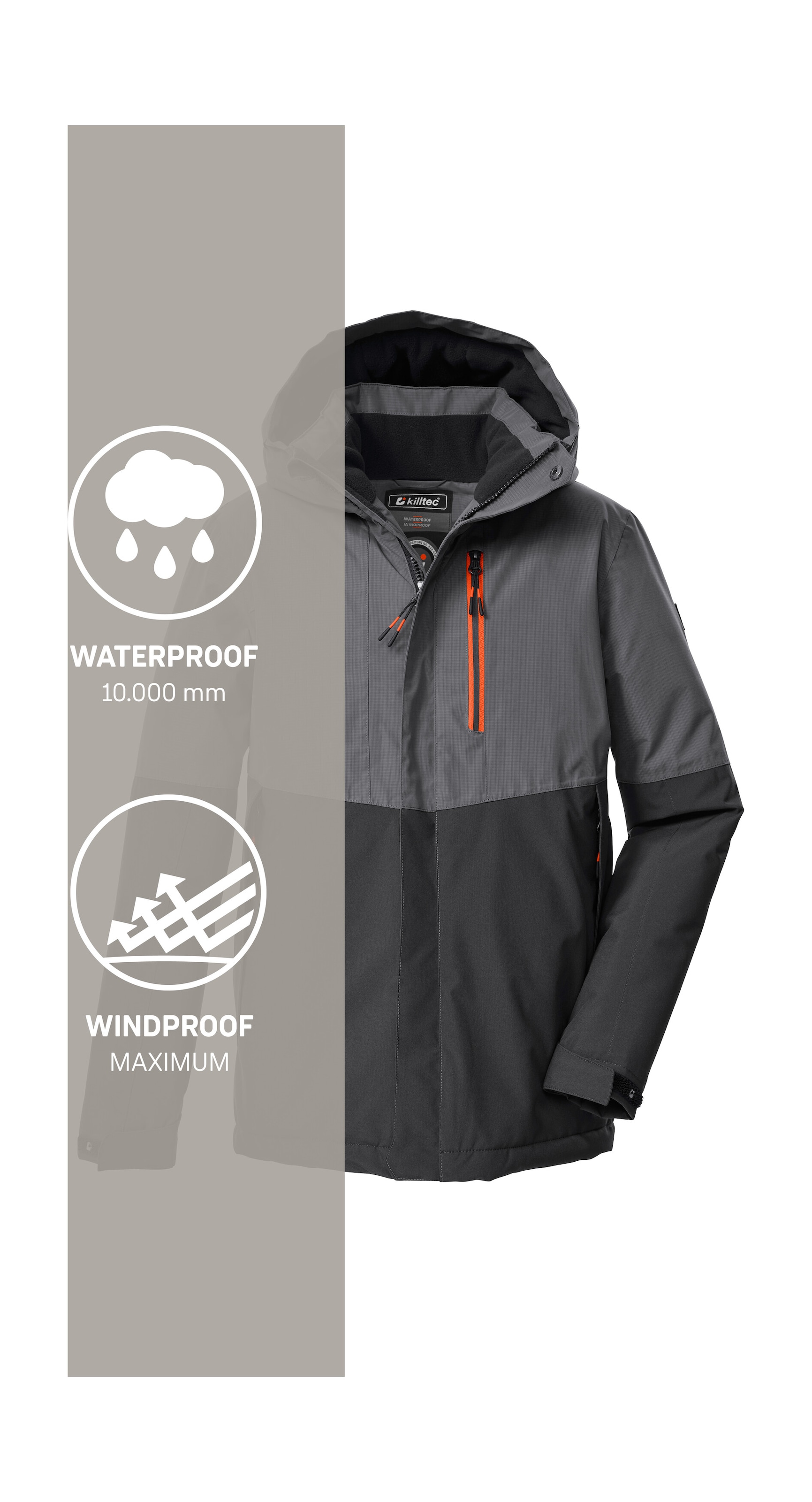 Killtec Funktionsjacke »KOW 222 BYS JCKT« Wind- u. wasserdichte Kinderjacke mit Fleece, reflektierender Print
