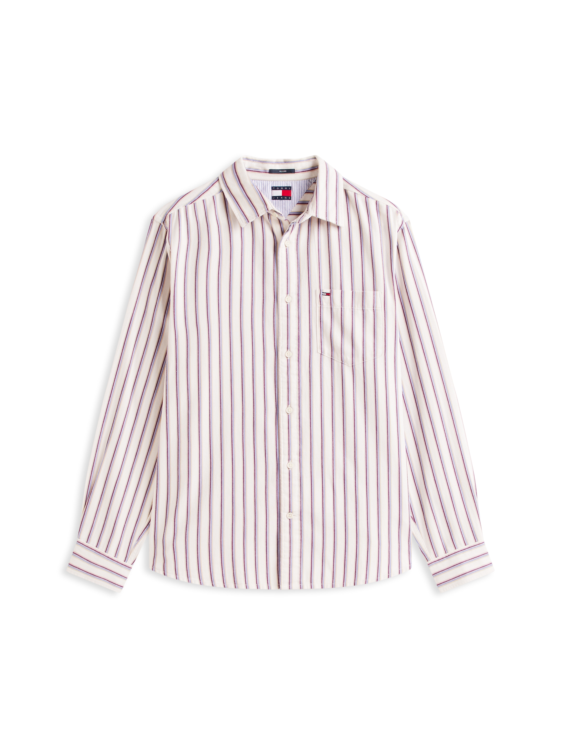 Tommy Jeans Langarmhemd »TJM STRIPE TWILL« gestreift, relaxed fit,