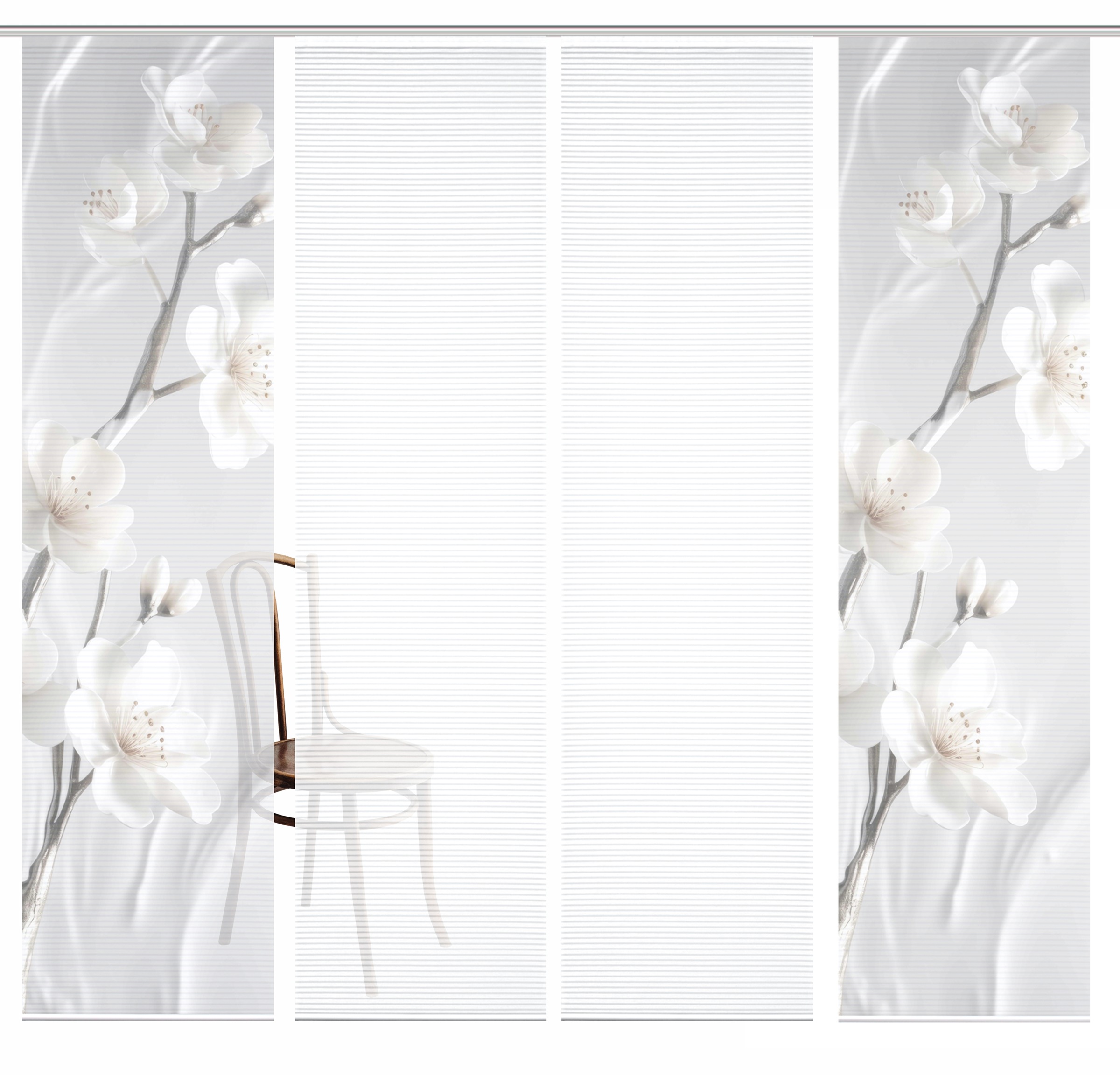 HOME in green Schiebegardine »LAIRA« Paneelwagen 4 Stk. tlg. SET DIGITALDRUCK,BAMBUSOPTIK RECYCELT