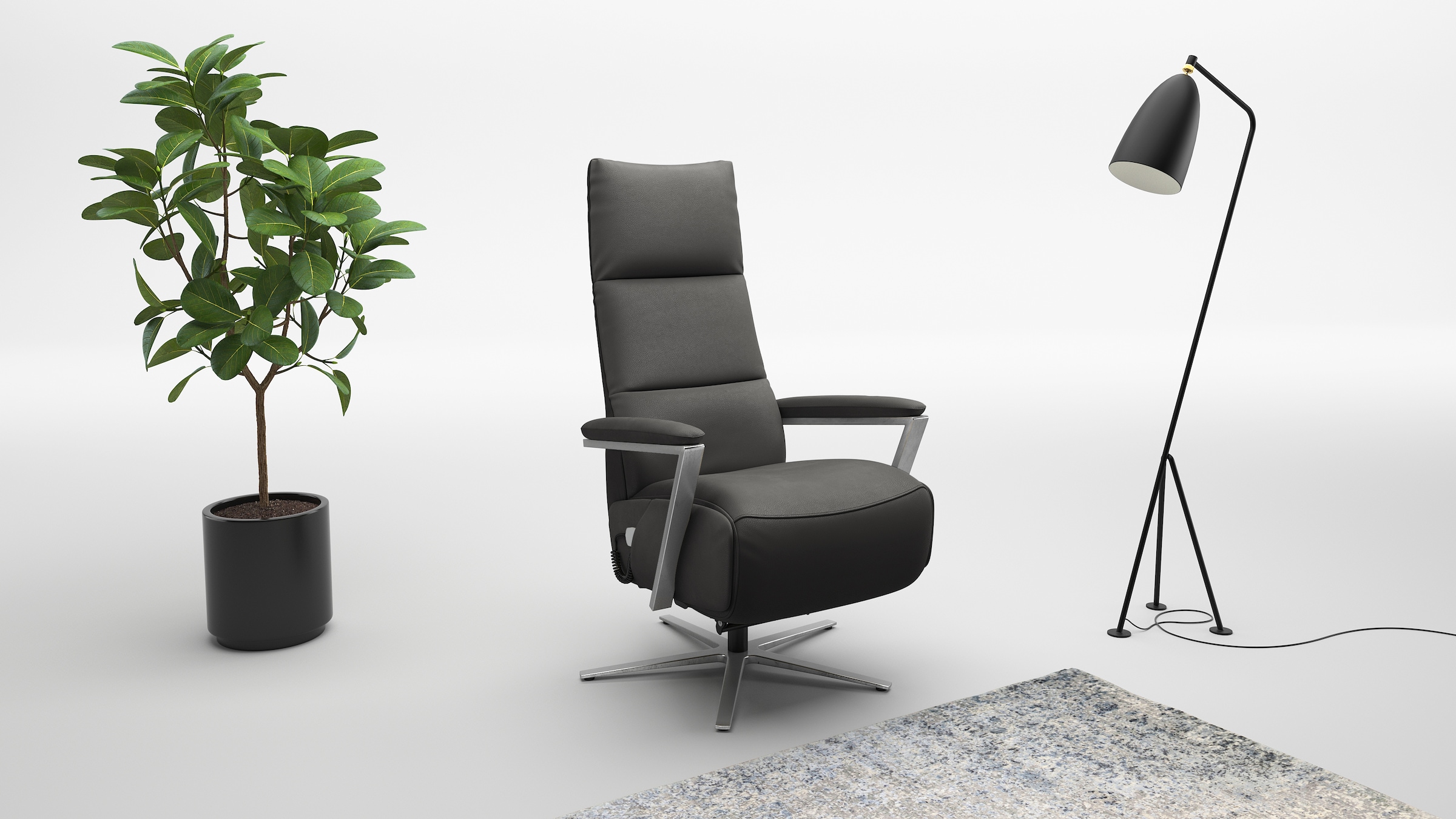 sit&more "Vario Comfort, inkl. Kopfteilverstellung & 360 Drehfunktion" inkl. Herz-Waage-Funktion & 3 Motoren, Höhe der Armlehnen 62cm