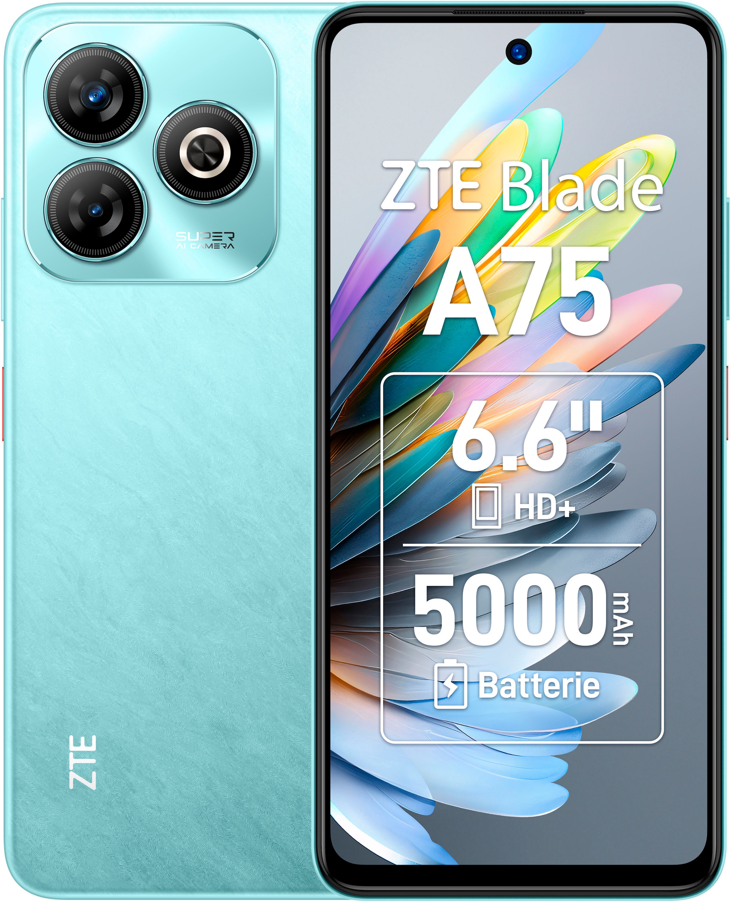 ZTE Smartphone »Blade A75«, grün, 16,76 cm/6,6 Zoll, 50 MP Kamera