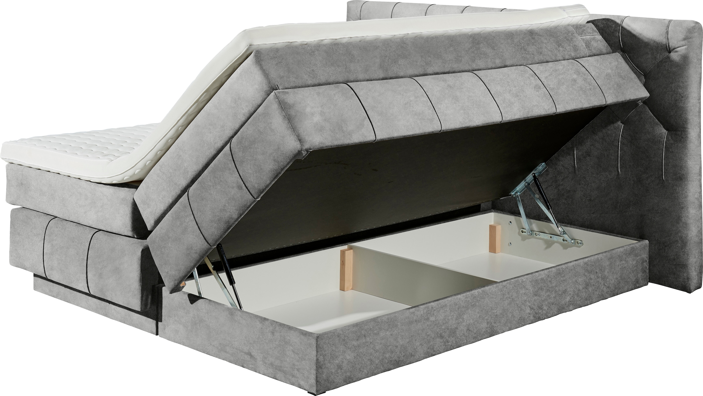 ED EXCITING DESIGN Boxspringbett »Florenz«, inkl. zwei schwebenden Bettkästen, wahlweise mit LED-Leiste