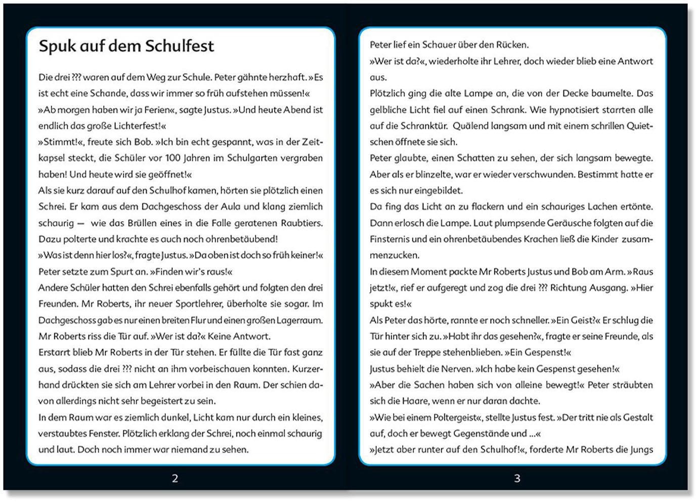 Kosmos Puzzle »Krimipuzzle Die drei ??? Kids 200 Teile / Spuk auf dem Schulfest« leuchtet im Dunkeln, Made in Germany