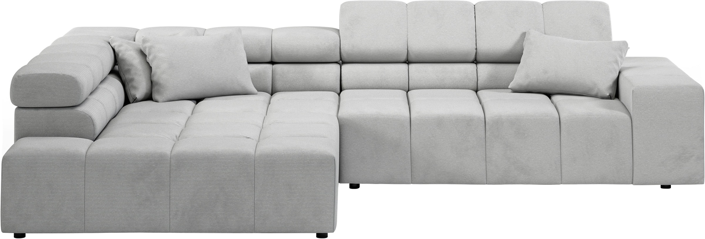 INOSIGN Ecksofa »Ancona incl. Kopfteilverstellung, Breite 319cm, L-Form«, wahlweise motorische Sitztiefenverstellung, auch in Cord + Easy Care