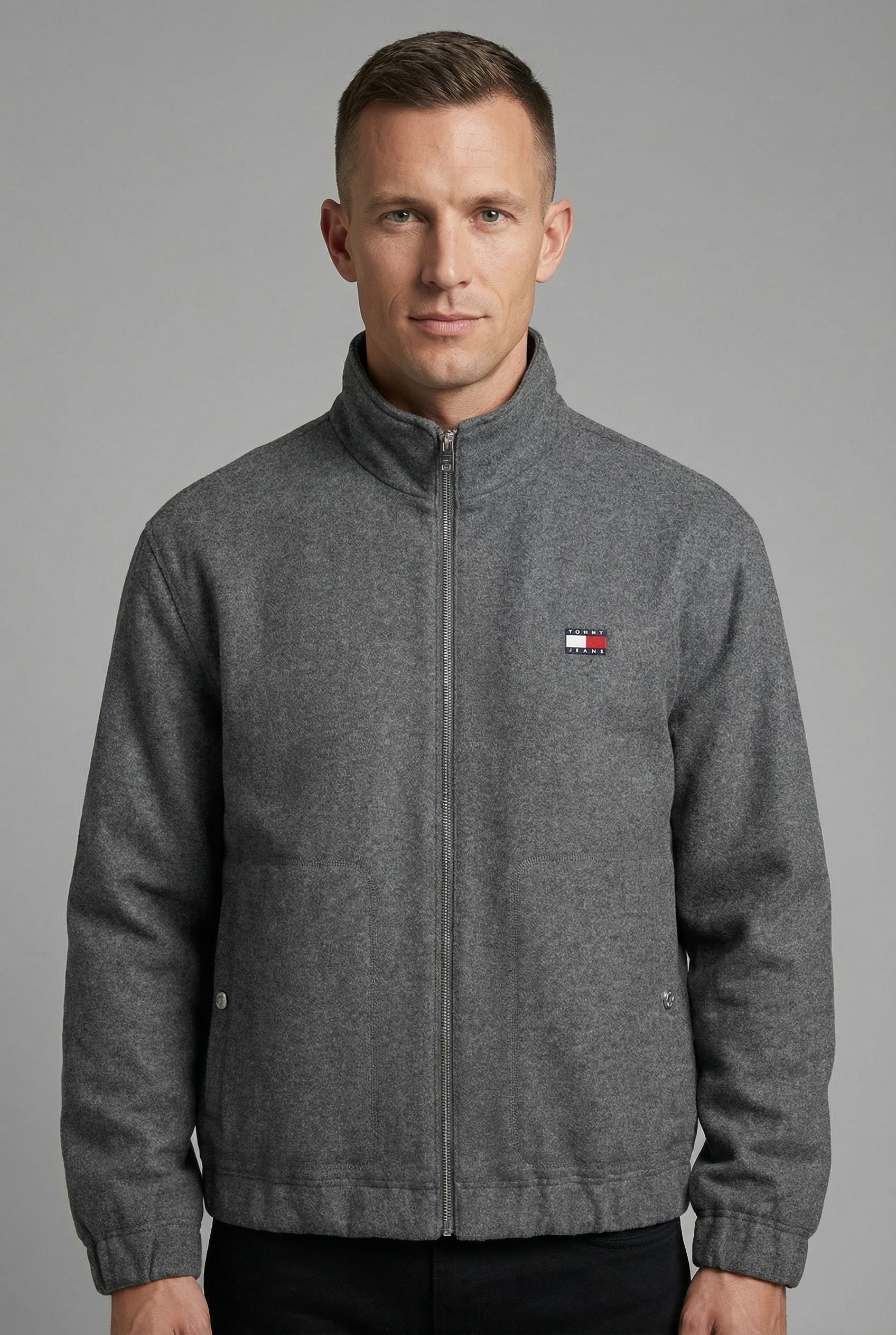 Tommy Jeans Fleecejacke »TJM ESSENTIAL WOOL PADDED« relaxed fit, Stehkragen