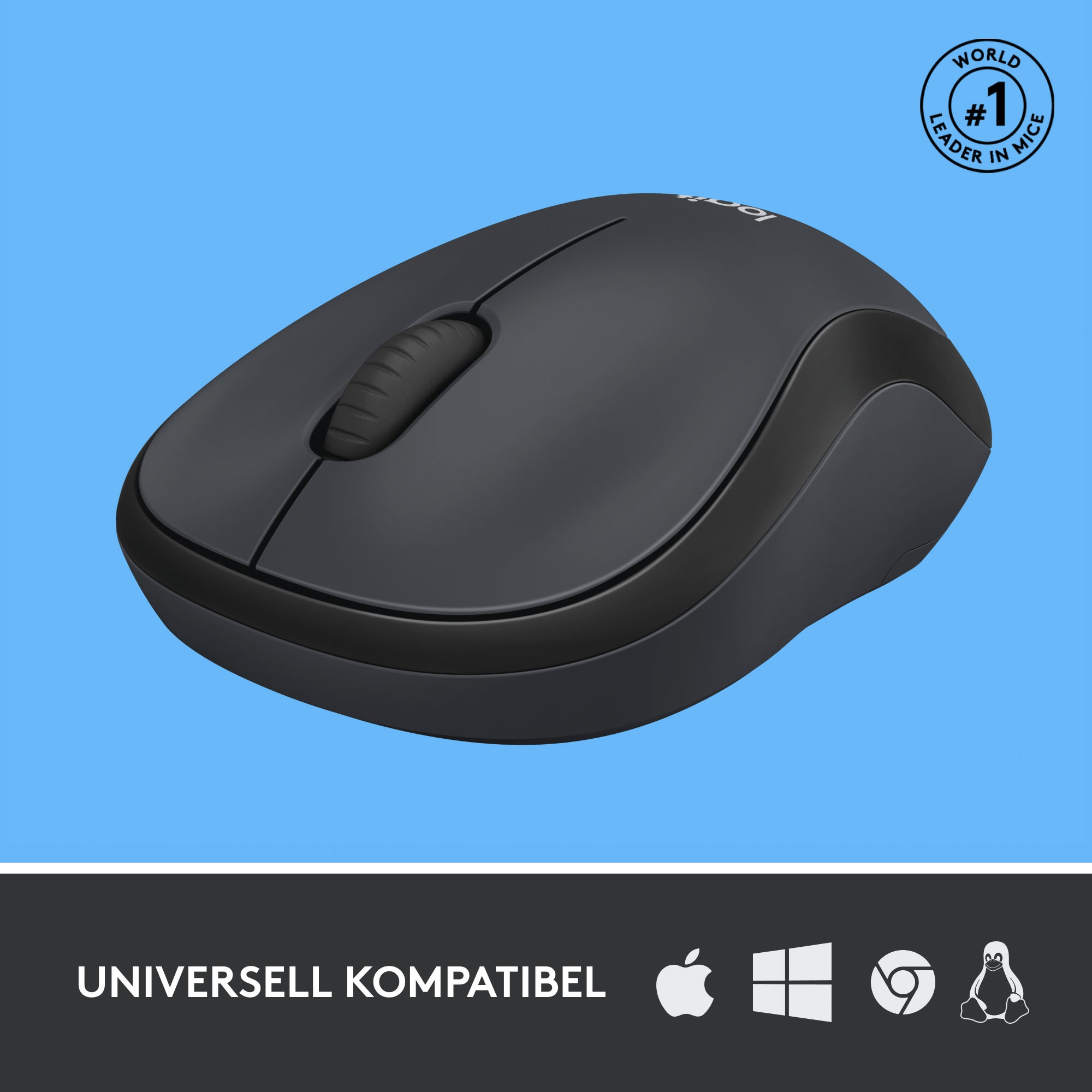 Logitech Maus »M220 SILENT Kabellose Maus, Für Links- & Rechtshänder«, RF Wireless