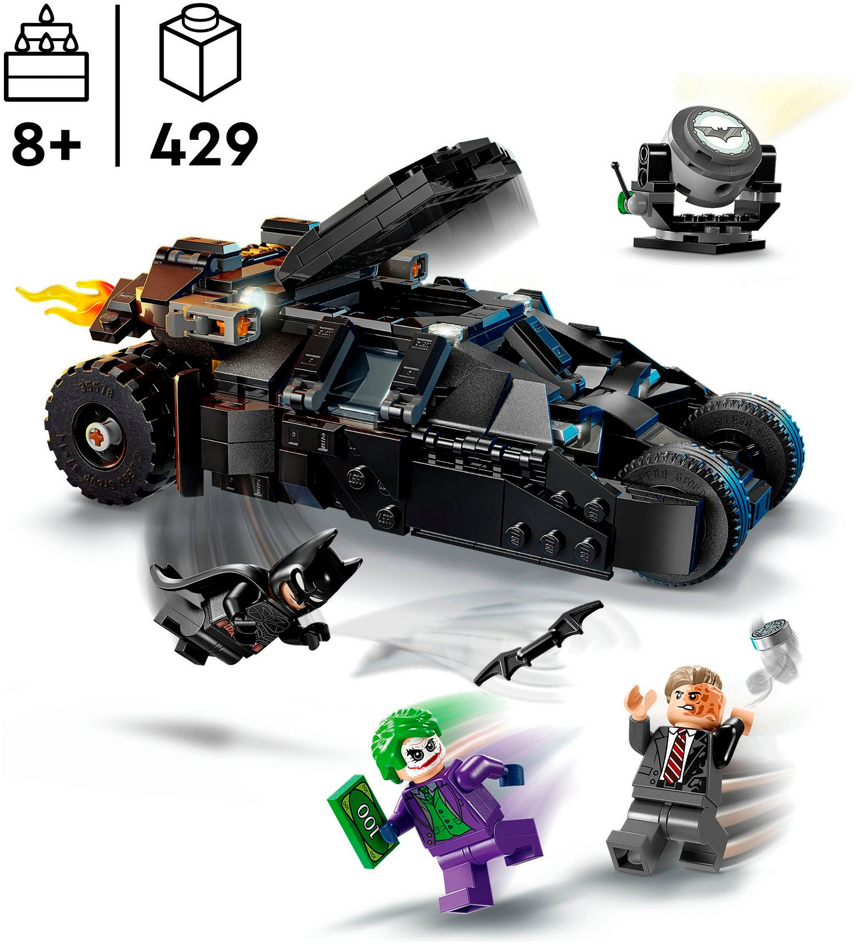 LEGO® Konstruktionsspielsteine »Ba™an™ Tumbler vs. Two-Face™ & The Joker™ (76303), LEGO Super Heroes«, (429 St.), Made in Europe