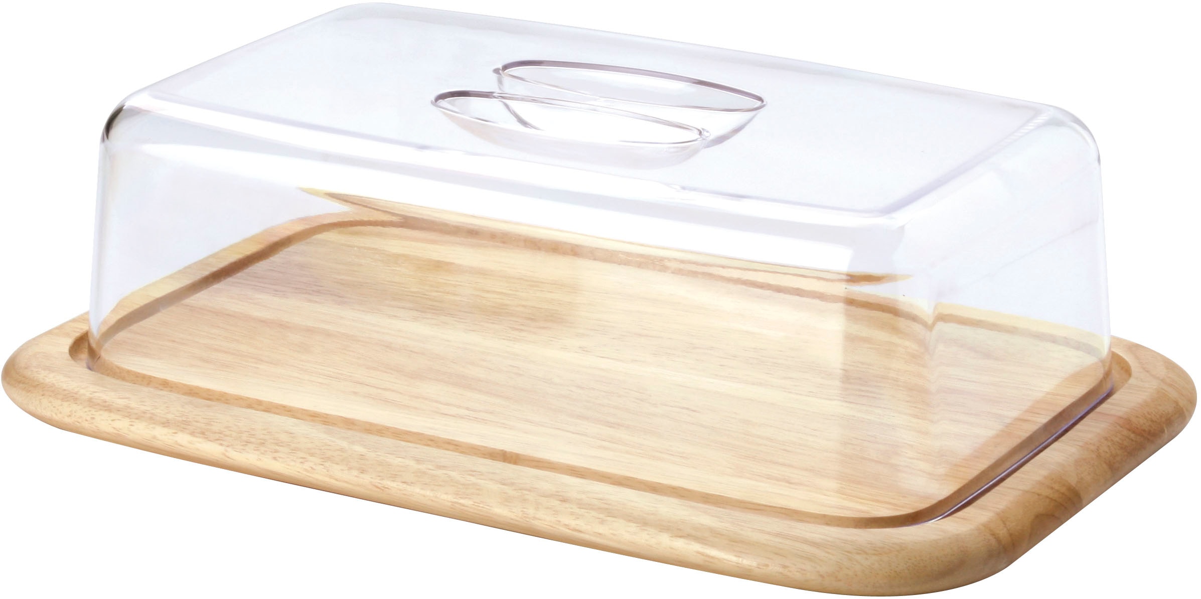 Plateau à fromage avec couvercle continenta en bois d'hévéa 38,5x25,5x11,5cm
