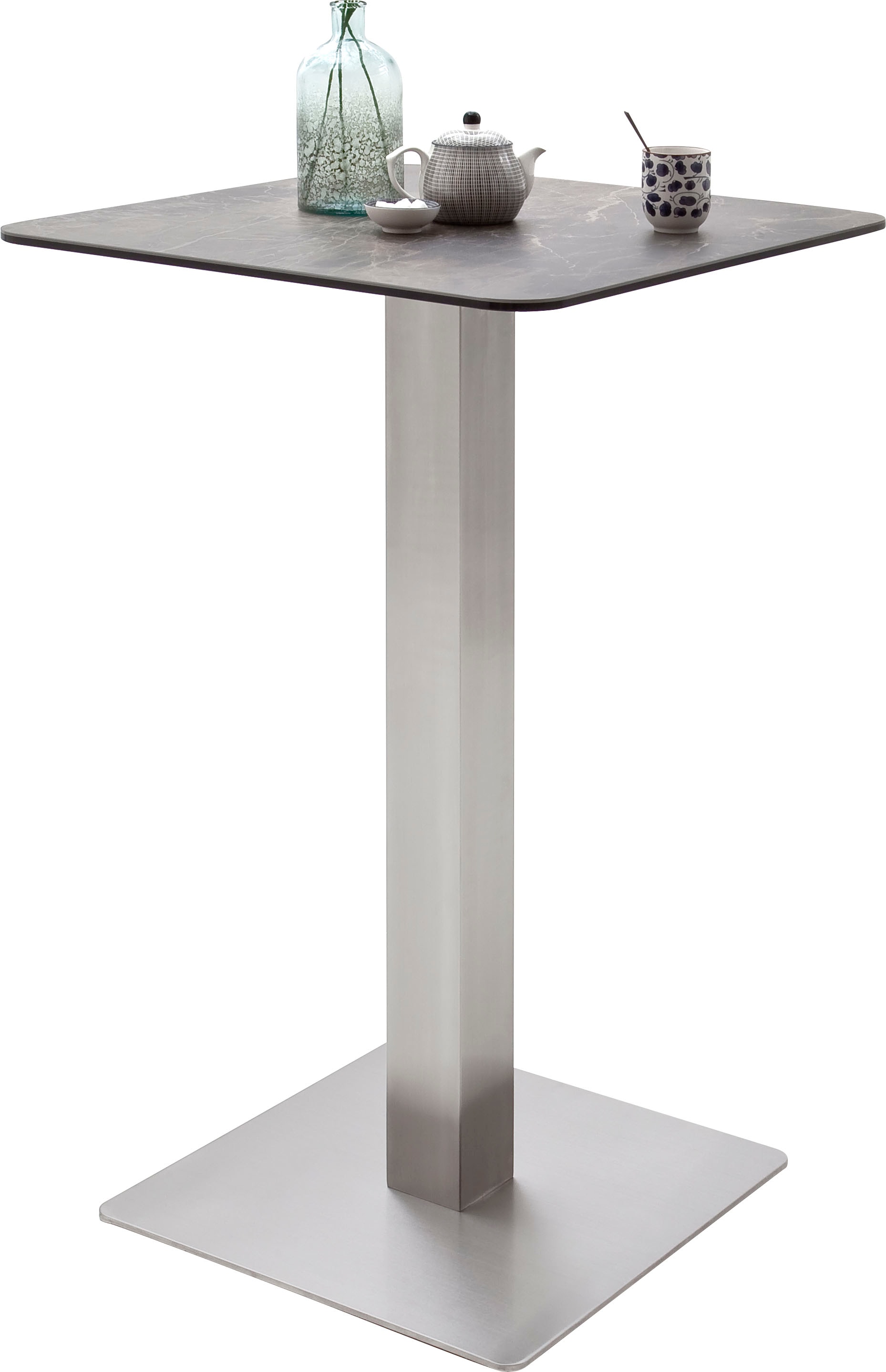Gestell auf furniture Tischplatte mit kaufen Glaskeramik MCA Bartisch mit Rechnung Edelstahl Bartisch »Zarina«,