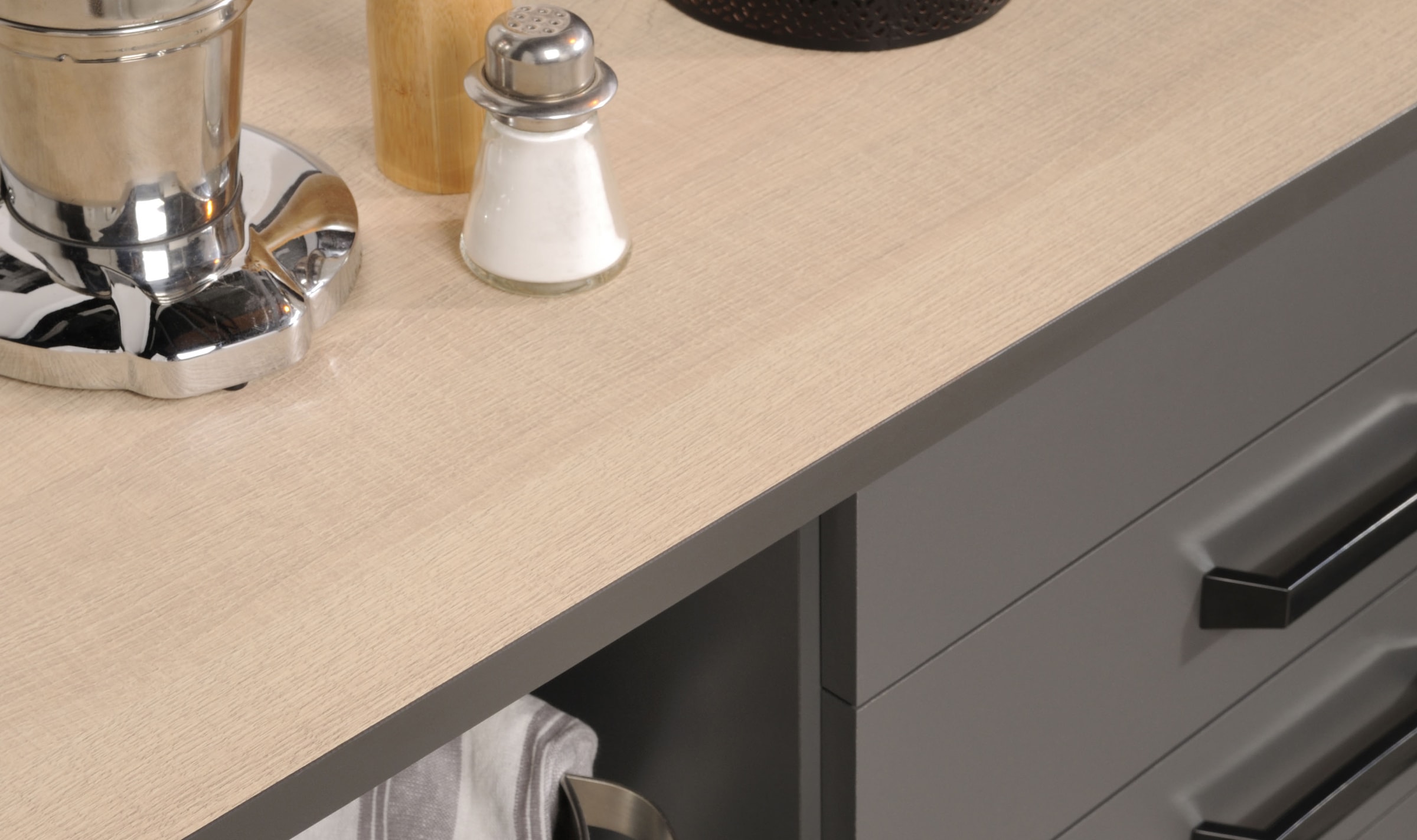 Parisot Schrank-Set »Moove 2, Küchenzeile, Arbeitsflächen ohne Ausschnitt« Spar-Set, Regalwand, 2-türiger Schrank, 2 türiger Schrank+2 Schubladen und  Fach, 3 Stk. tlg.