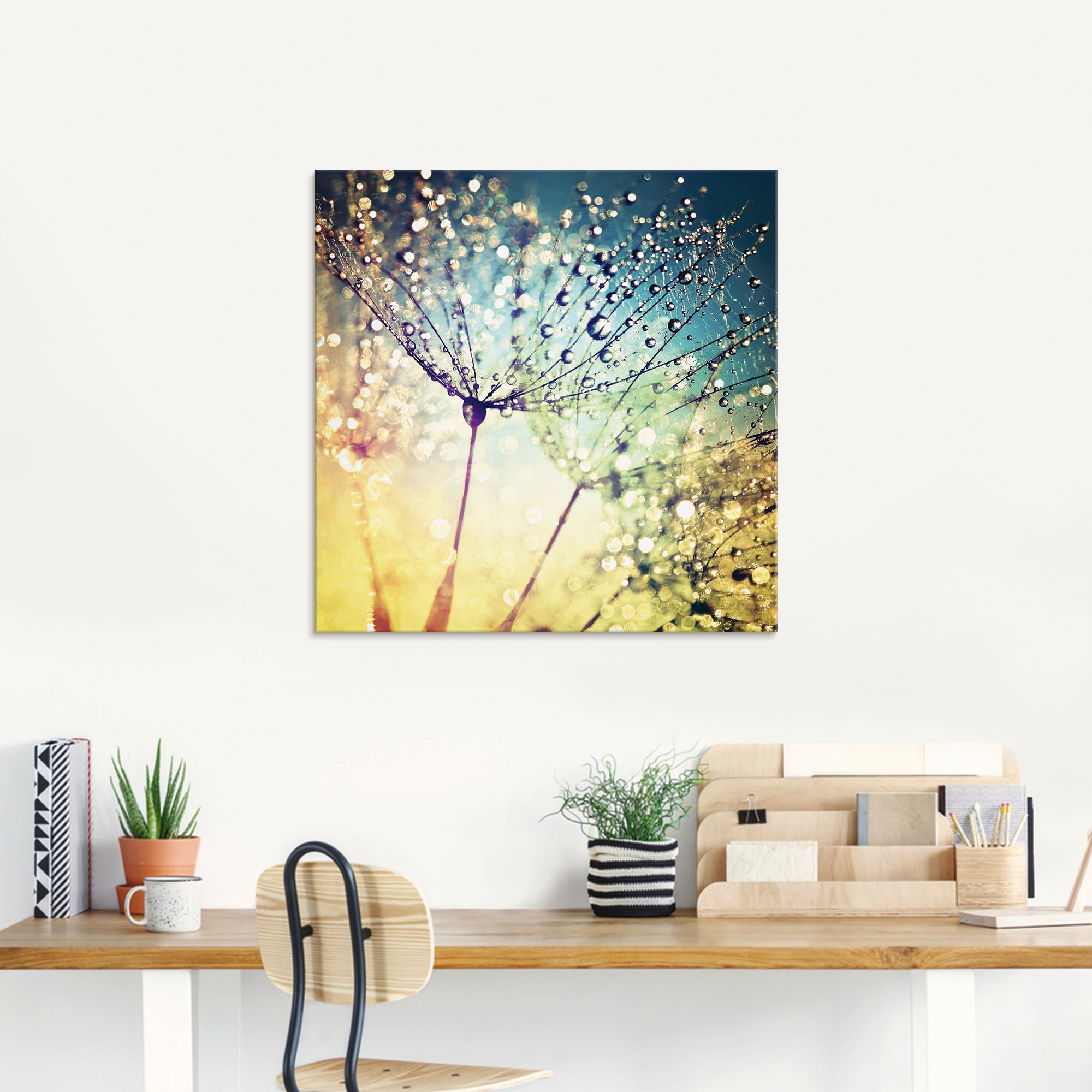 Artland Glasbild »Pusteblume Zaubertropfen«, Blumen, (1 St.), in verschiedenen Größen