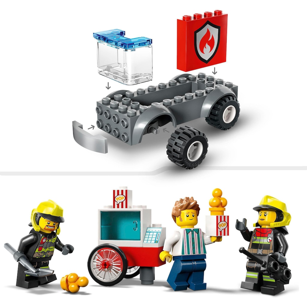 LEGO® Konstruktionsspielsteine »Feuerwehrstation und Löschauto (60375), LEGO® City«, (153 St.)