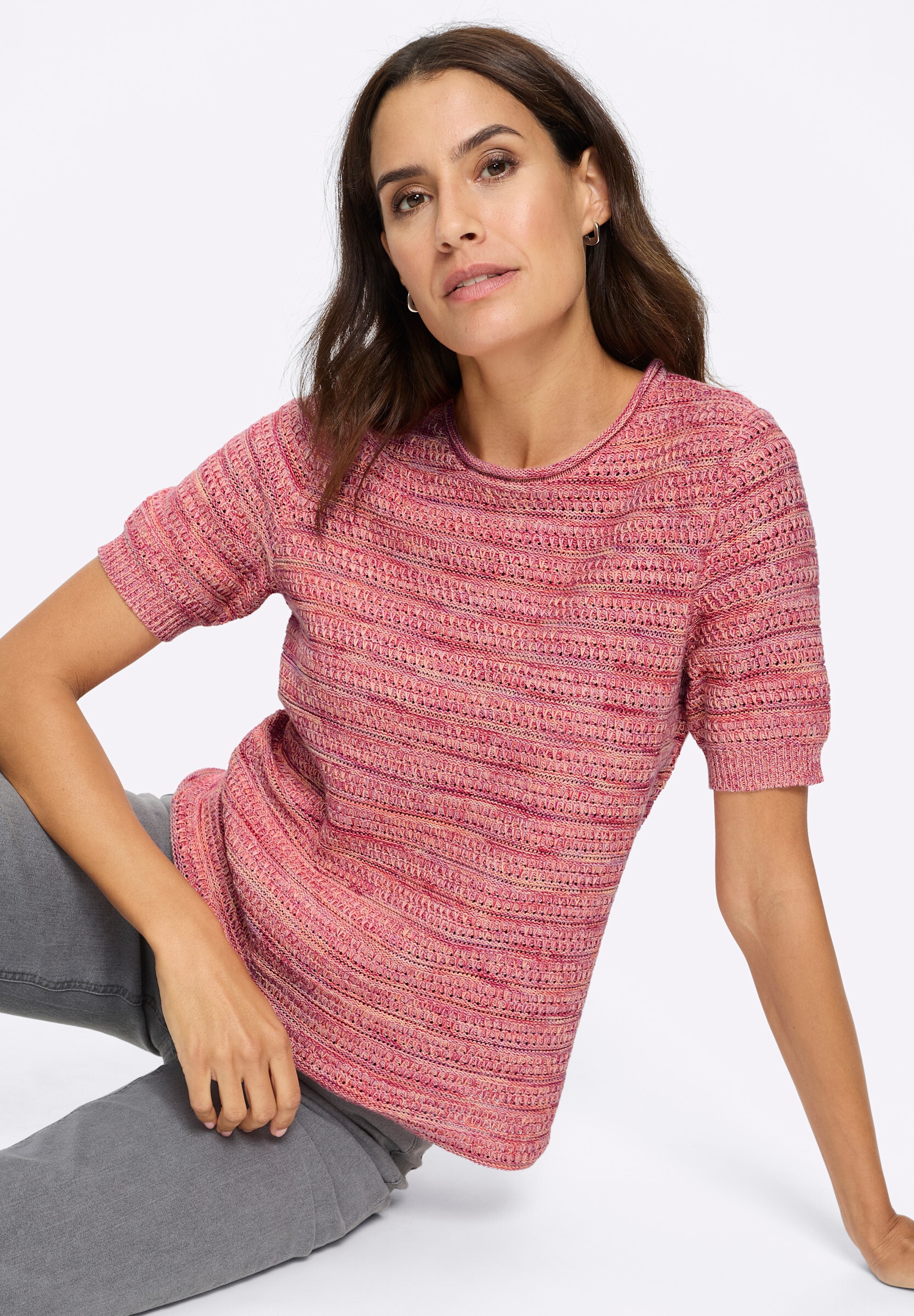 Witt Strickpullover »Baumwoll-Pullover Baumwollpullover mit Ajour-Akzenten«