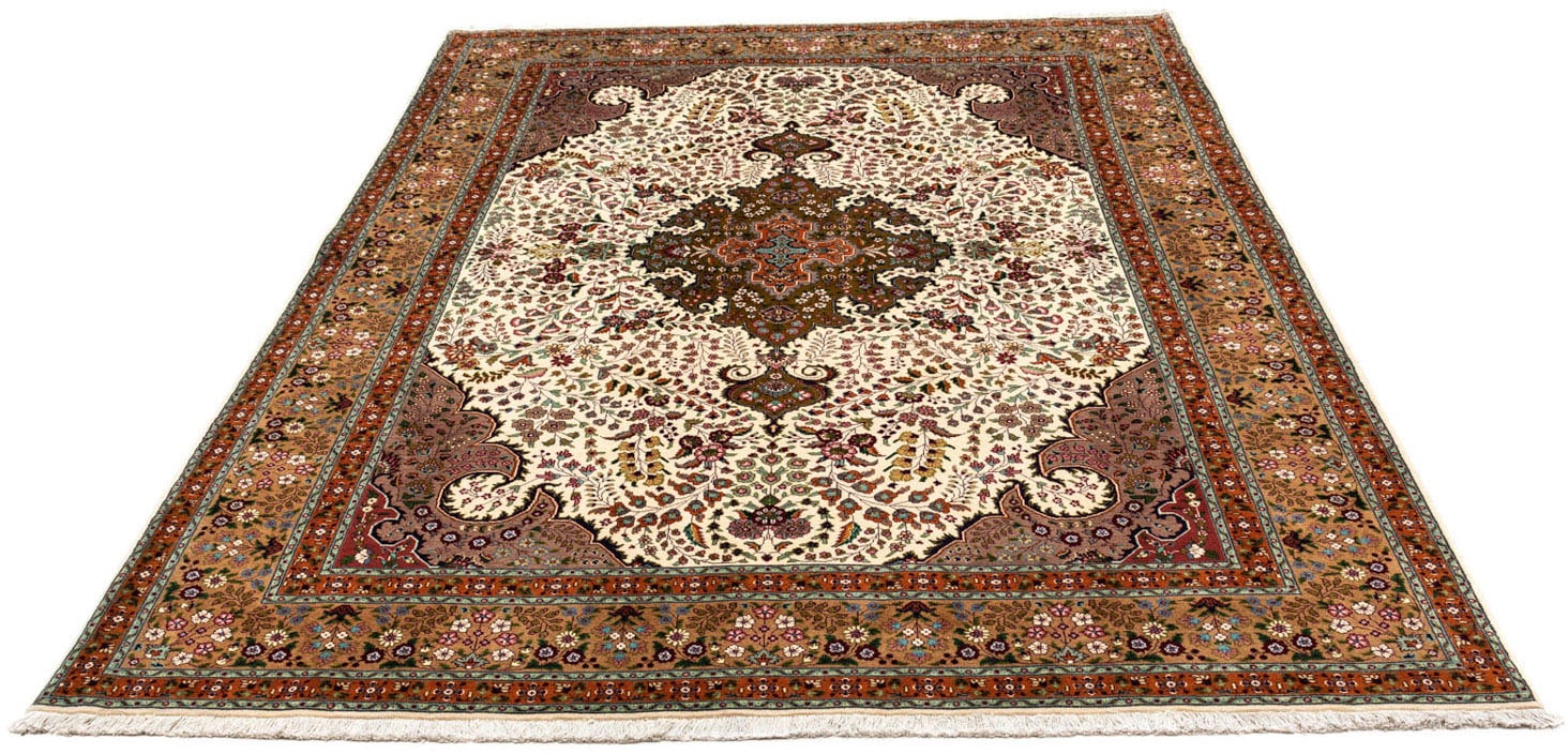 Wollteppich »Nain - 9la Medaillon Blu scuro 90 x 58 cm«, rechteckig, Handgeknüpft