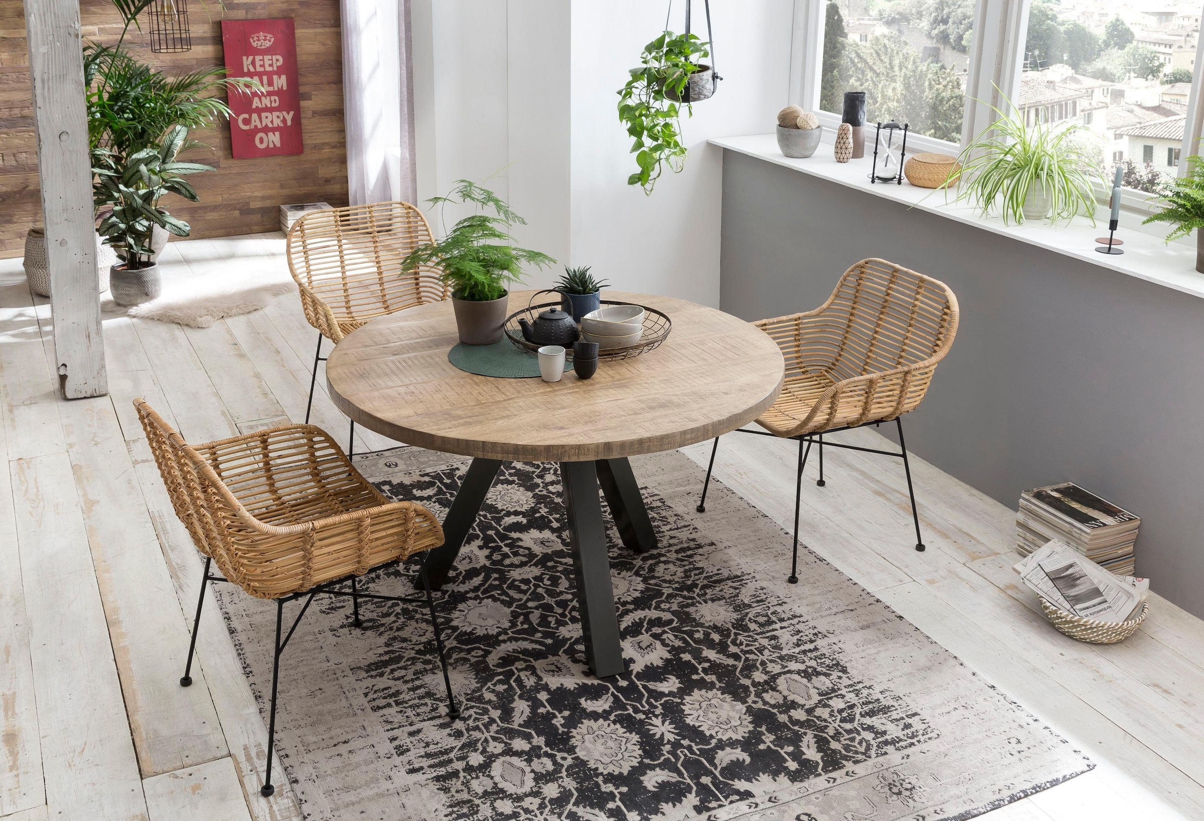 SIT Esstisch »Tops&Tables«, Massivholzplatte aus bestellen runder mit Tisch Raten Mangoholz, auf
