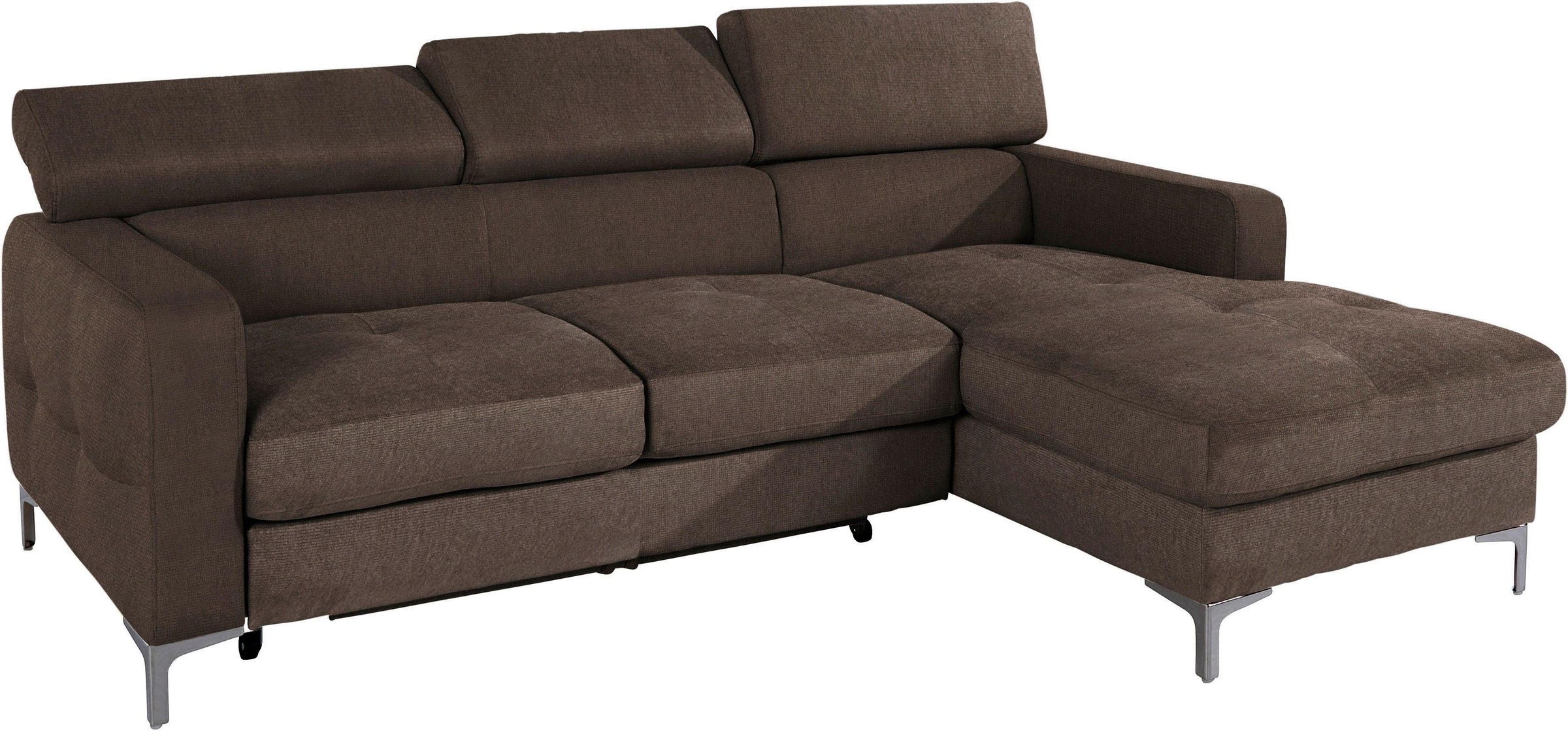 COTTA Polstergarnitur »Sammy L-Form«, (Set), Set bestehend aus: Ecksofa mit Kopfteilverstellung & Hocker