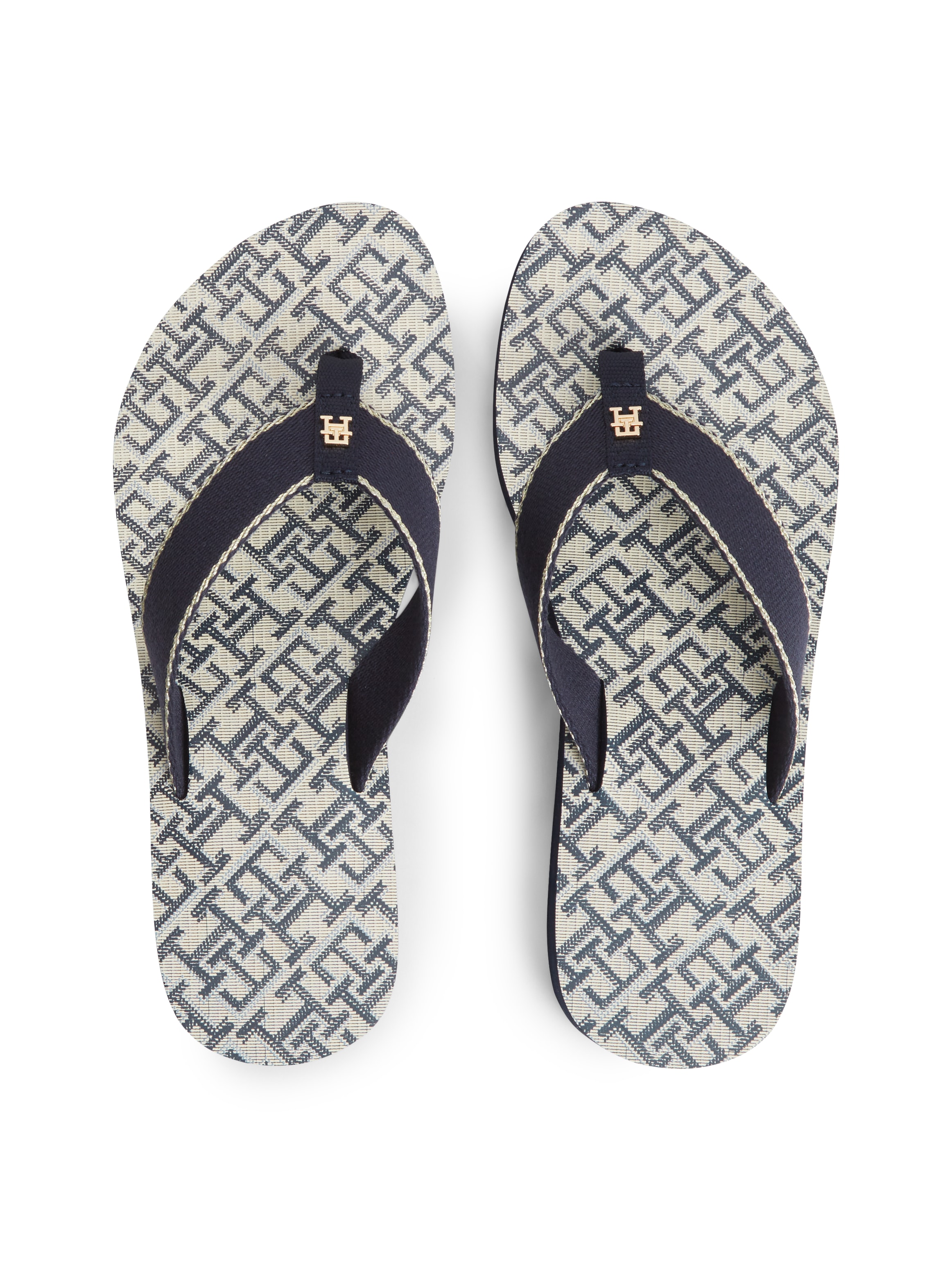 Tommy Hilfiger Zehentrenner »TH MONOGRAM MID WEDGE SANDAL«  Sommerschuh, Dianette mit logobedruckter Innensohle