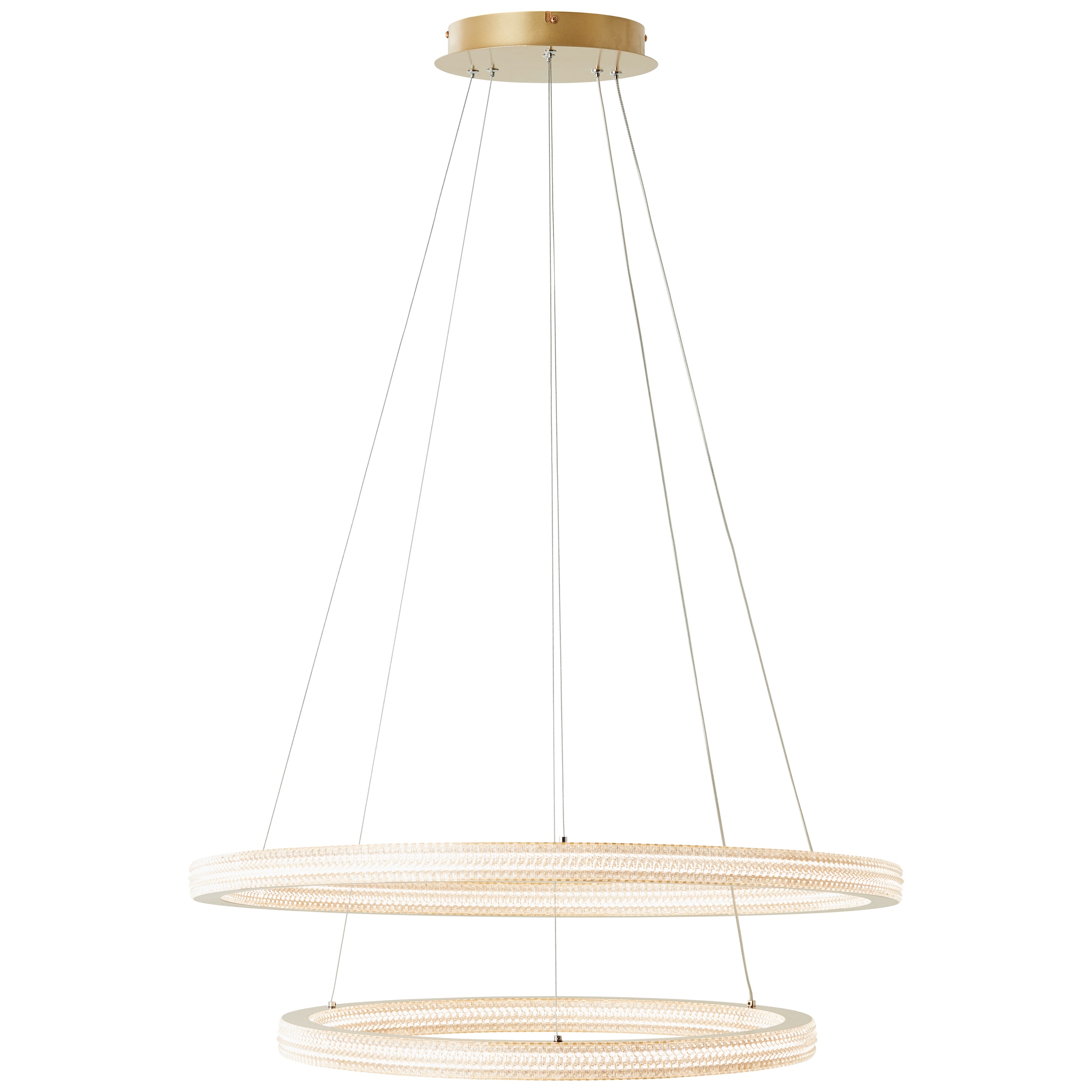 Brilliant LED Pendelleuchte »Calvi«, 11200 lm, Höhe 150 cm, Ø 80 cm, Aluminium/Kunststoff, goldfarben matt