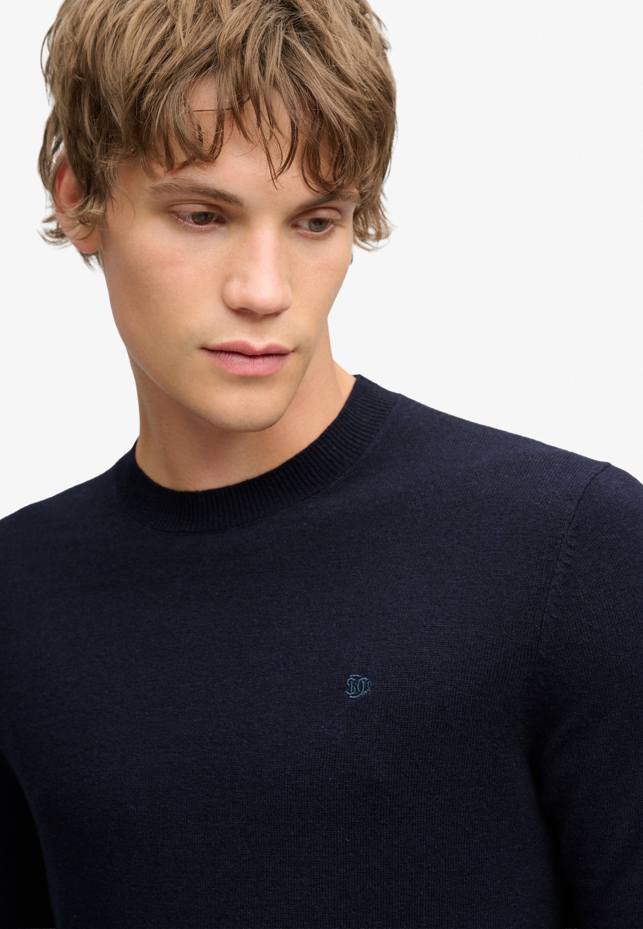 Superdry Rundhalspullover »ESSENTIAL LW WOOL BLEND JUMPER« Baumwollmischung, slim fit