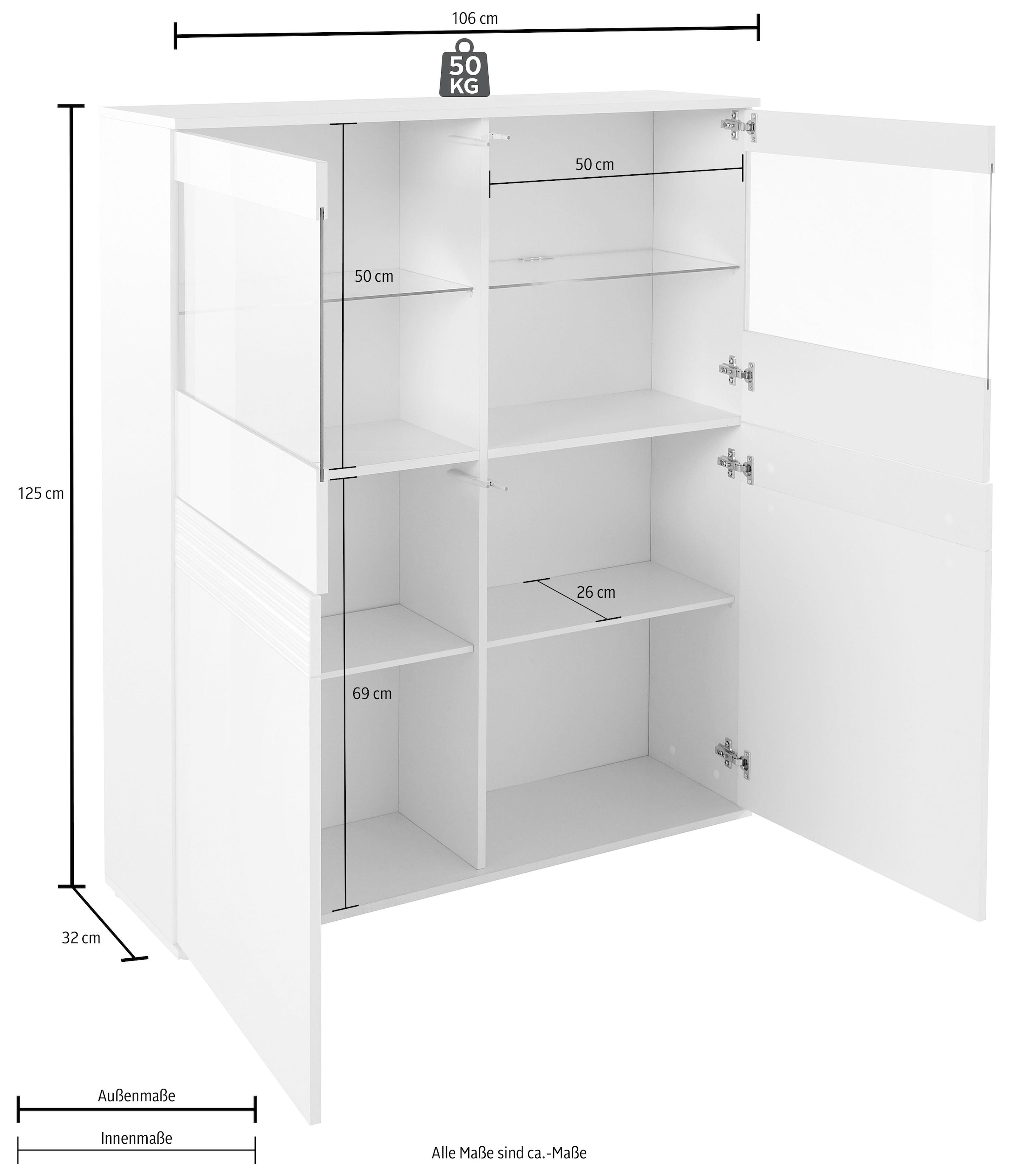 bestellen Möbel Vitrine 125 »Florenz«, borchardt auf cm Höhe Raten