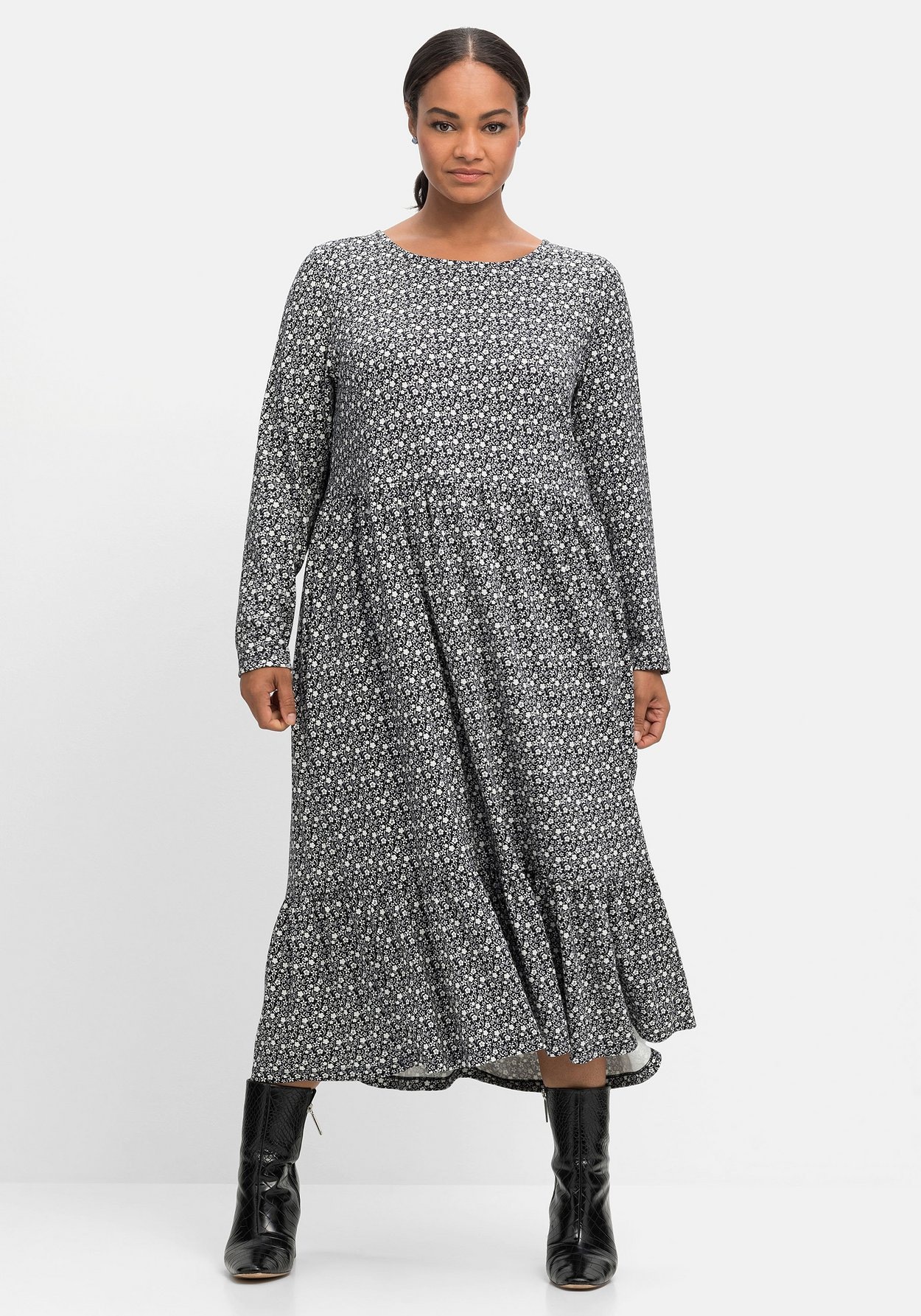 Sheego Shirtkleid »Shirtkleid mit Blumendruck, legere Form«, mit Blumendruck, legere Form
