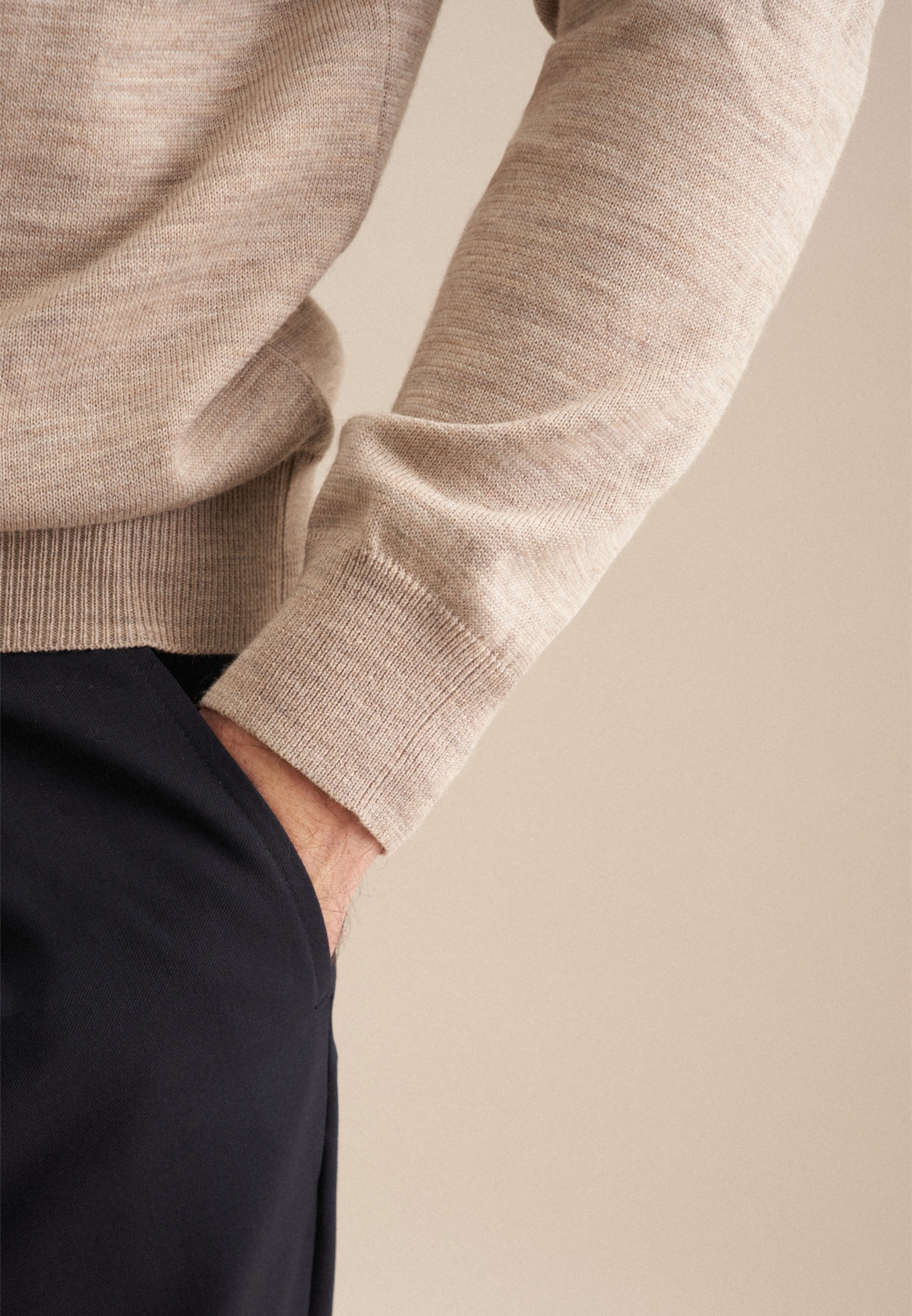 seidensticker Stehkragenpullover »Schwarze Rose« Quarter Zip Uni
